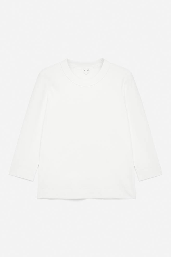 Camiseta de canalé ajustada - Blanco - 1