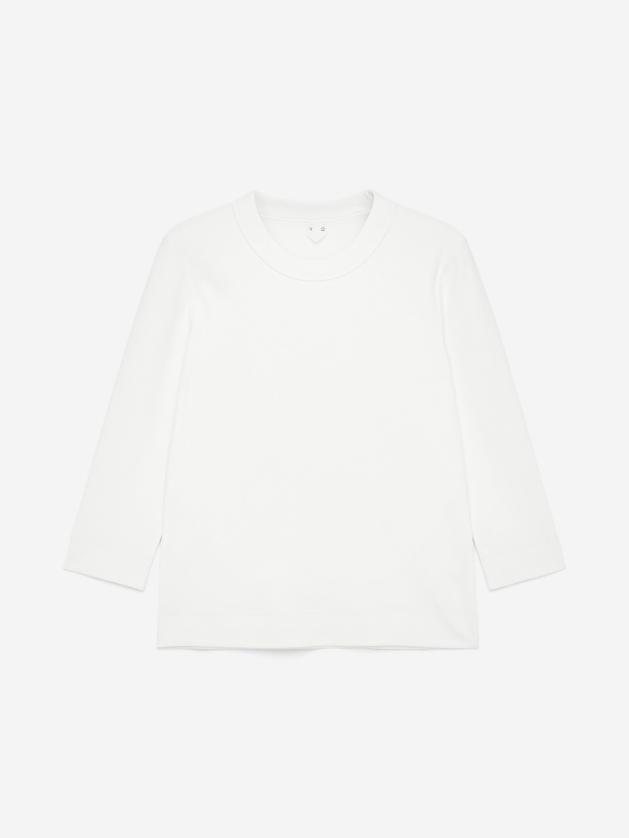 Schmales, geripptes Shirt mit 3/4-Ärmeln-#FFFFFF-15950
