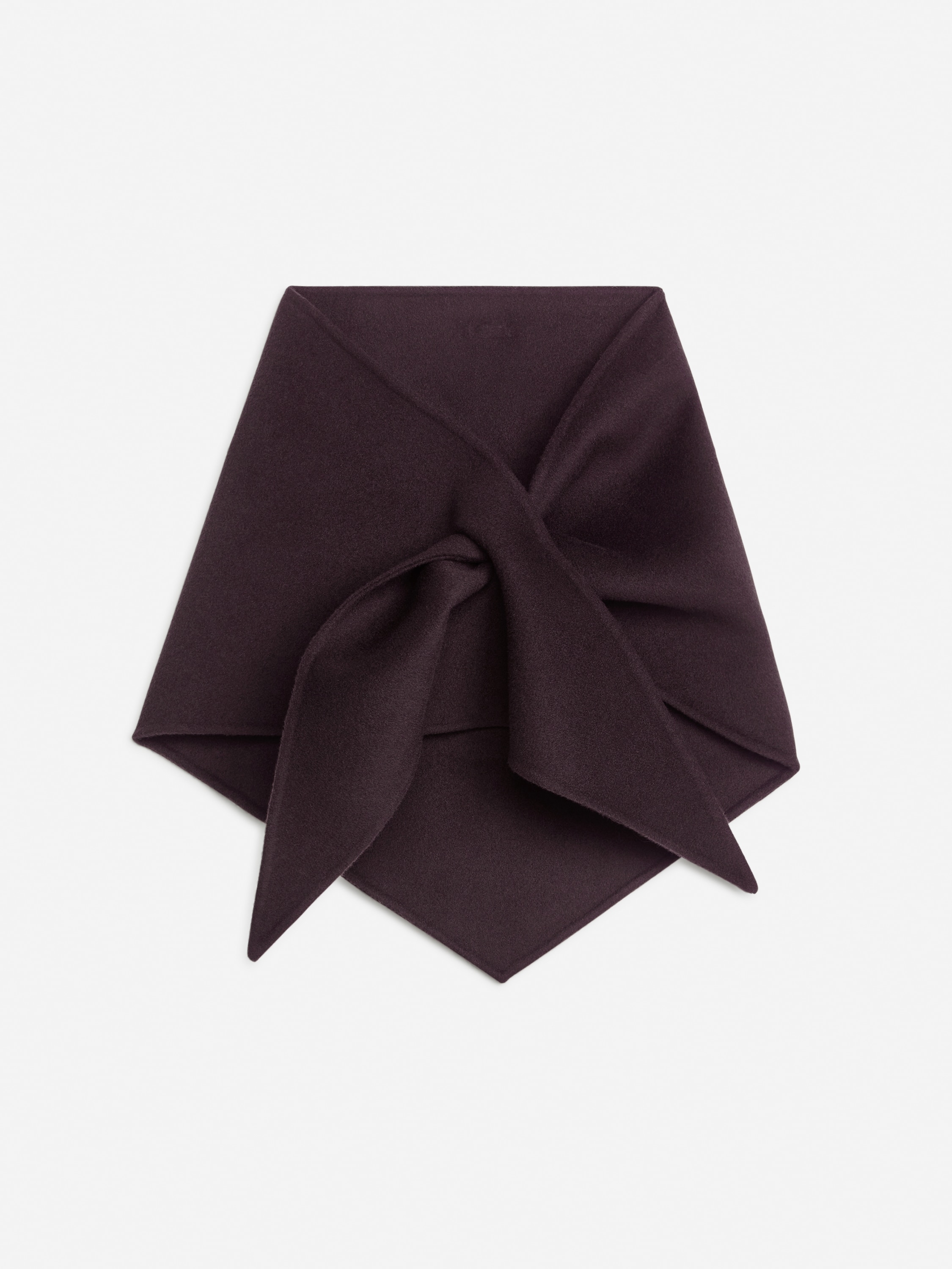 Triangle Wool Scarf - burgundy/Čierna