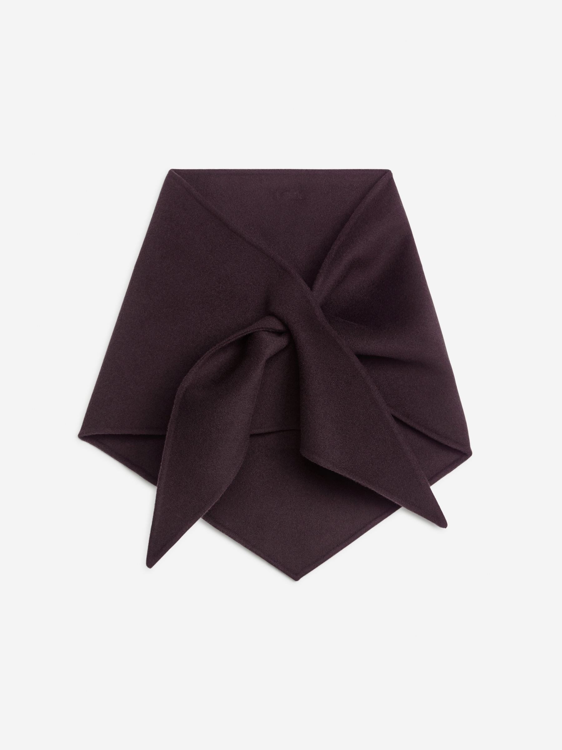 Triangle Wool Scarf-#330F1A-16530