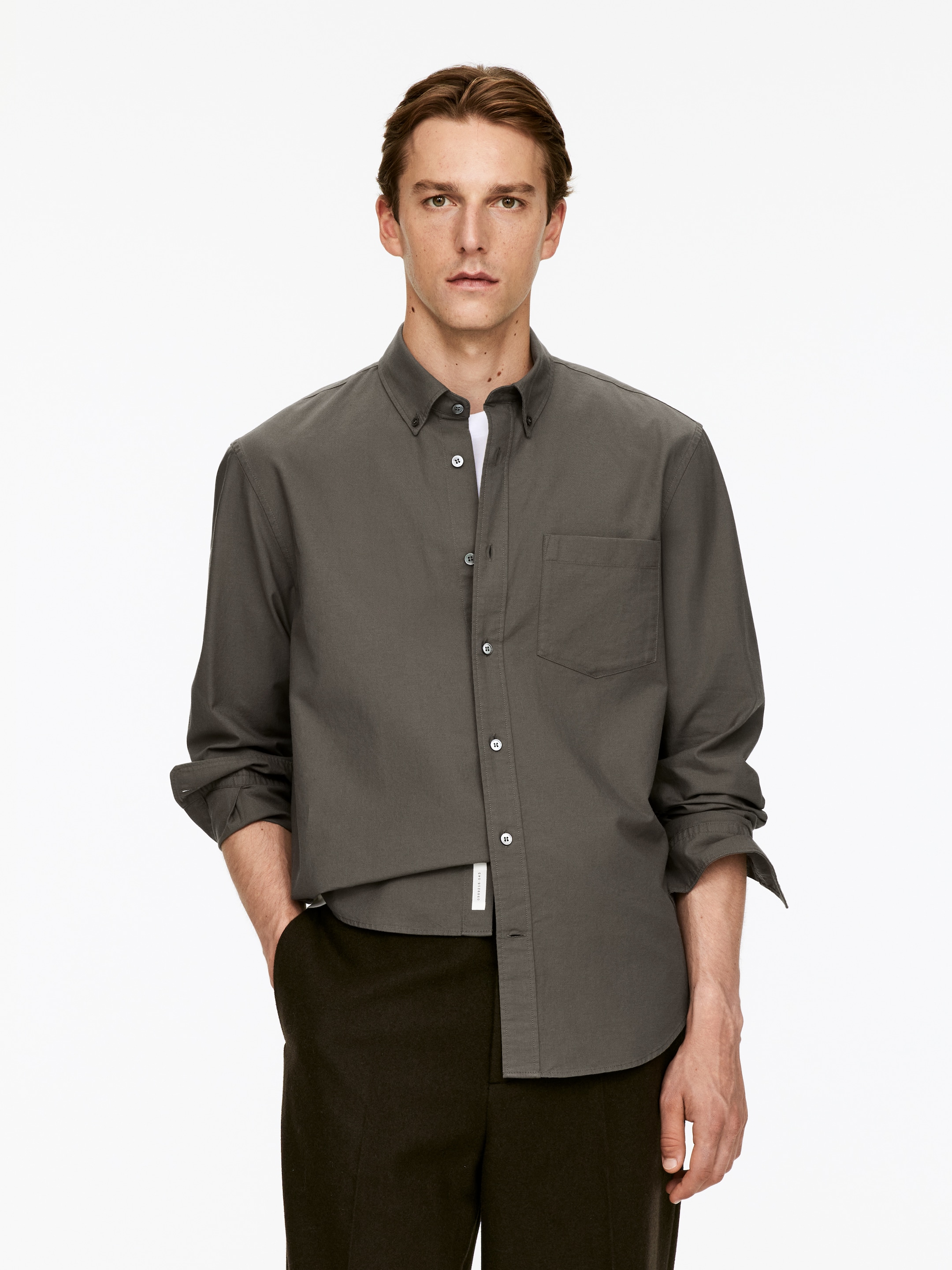 Agrandir l'image: Chemise Oxford - Taupe foncé - HOMME | H&M CH 1