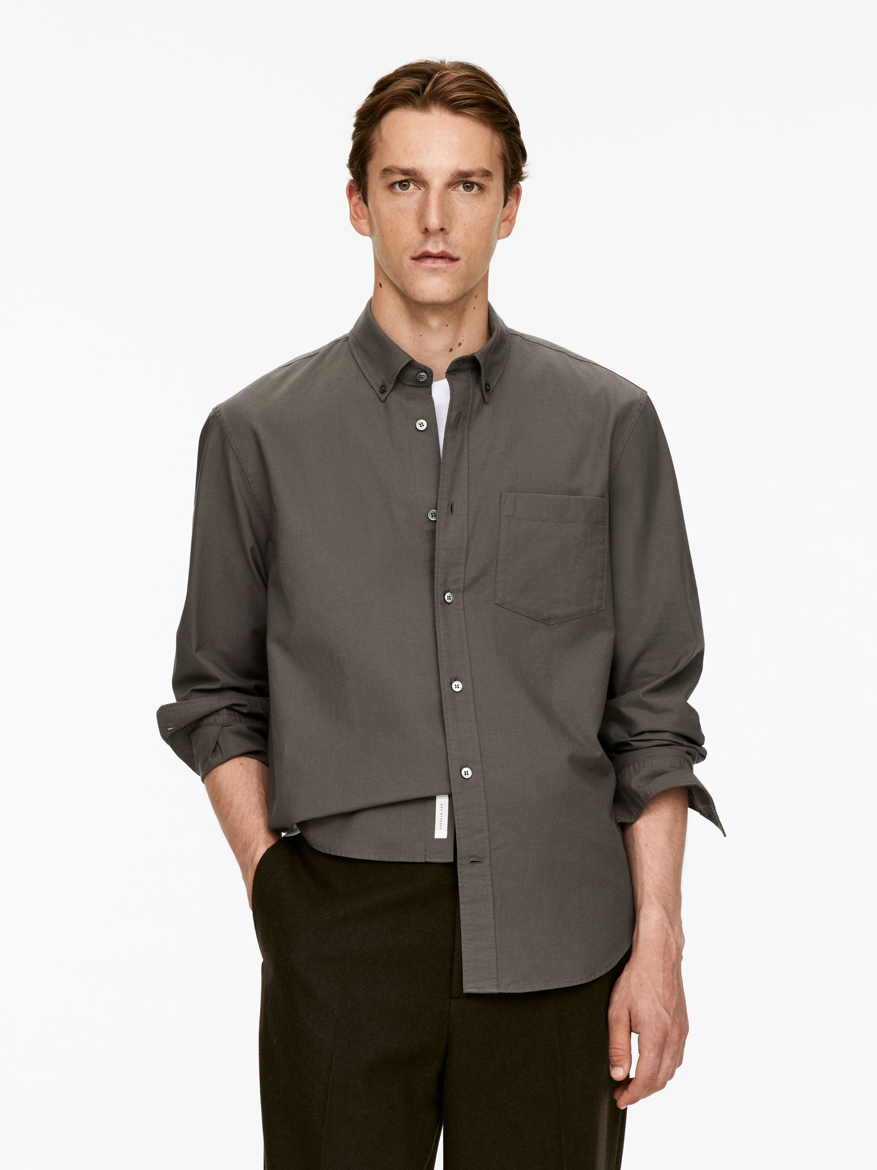 Oxford Shirt-#5D5950-16026