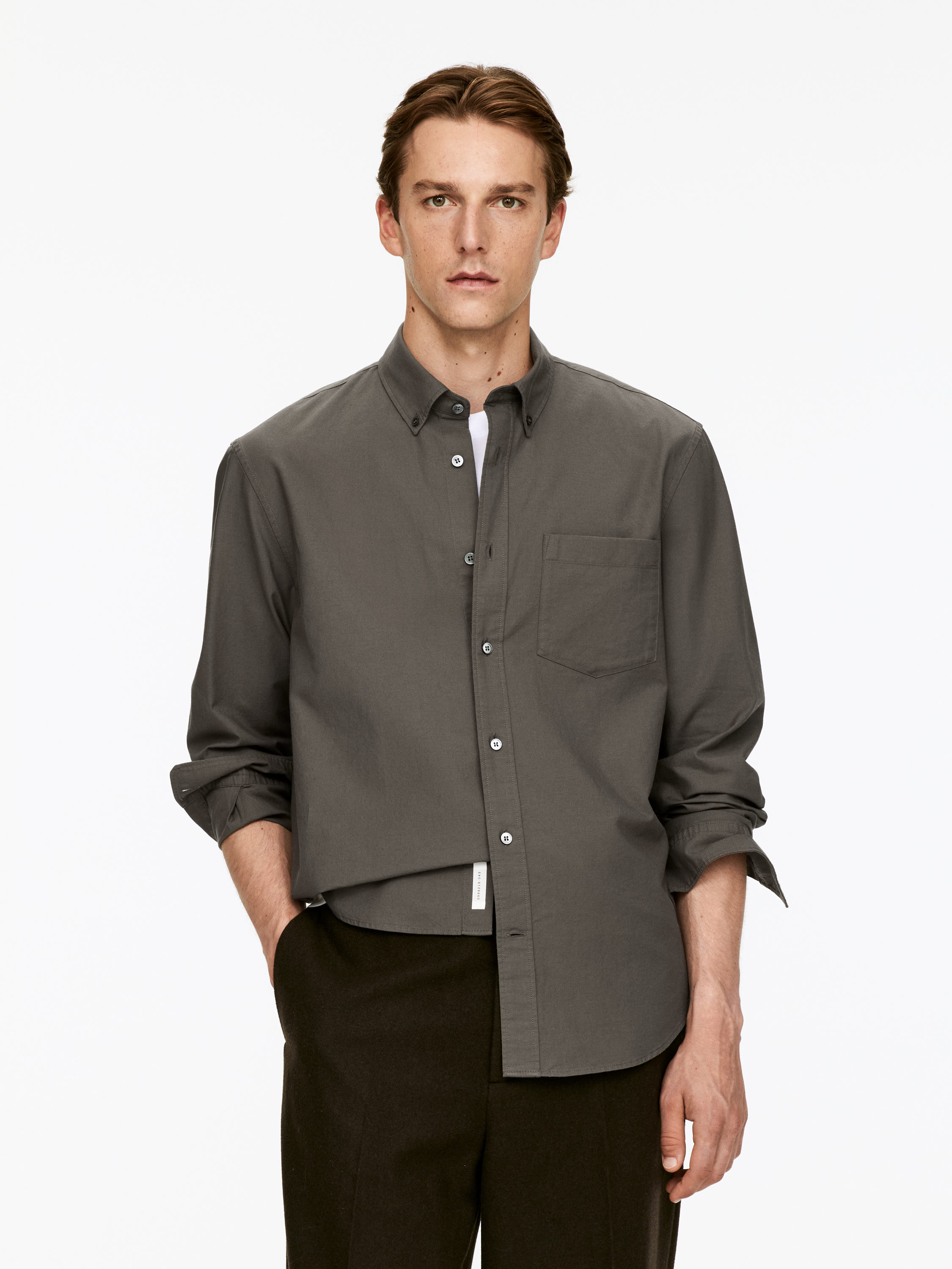 Oxford Shirt-#5D5950-16026