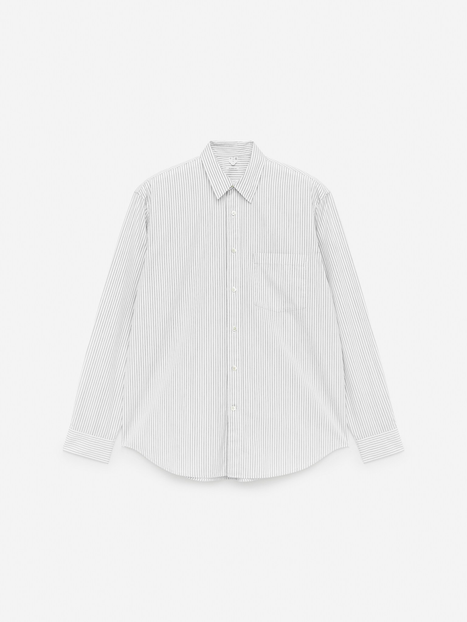 Relaxed Poplin Shirt - White/Pinstripe/White/White/Blue/Blue/White