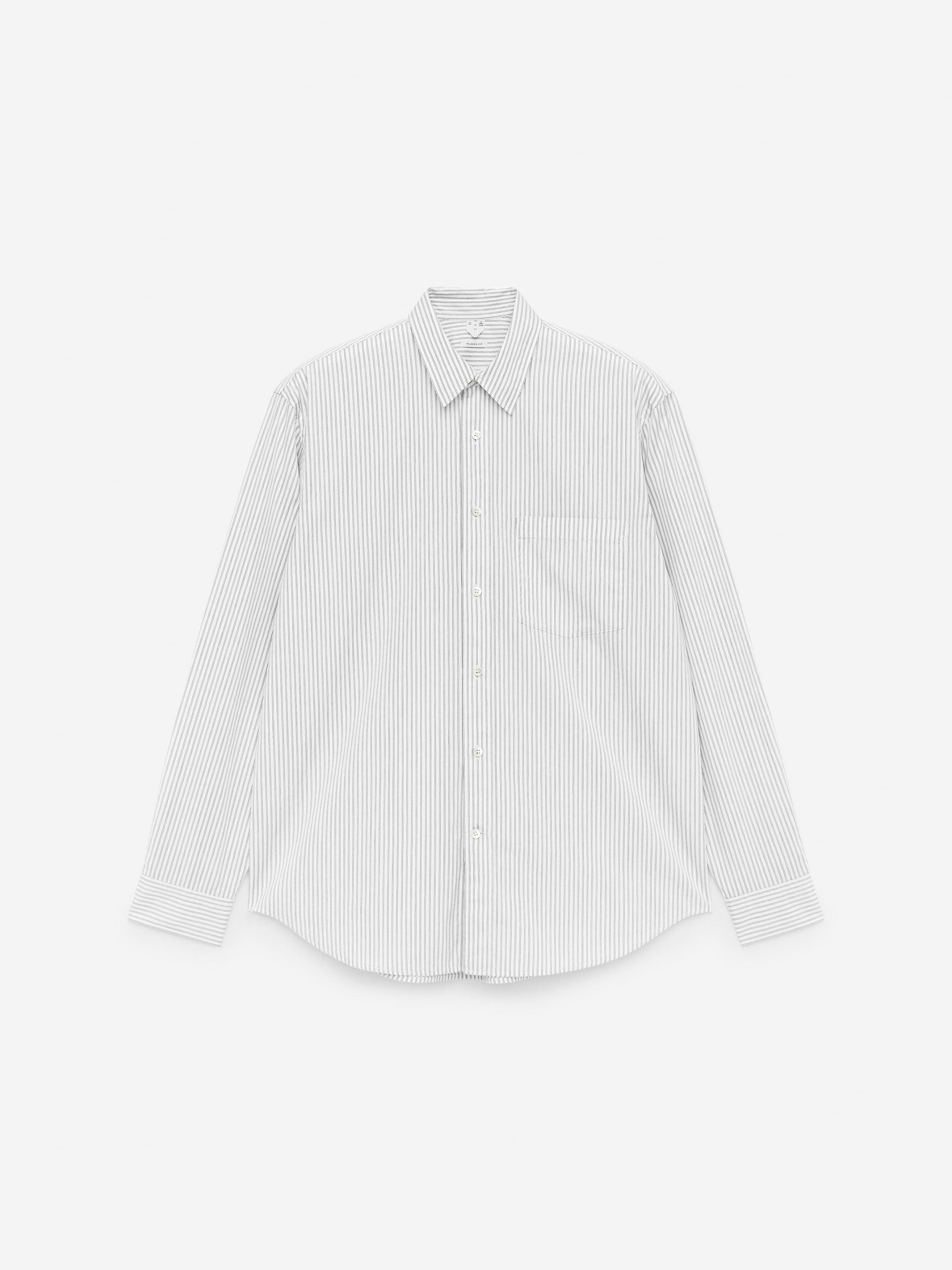 Se større billede: Afslappet poplinskjorte - Hvid/nålestribet - HERRE | H&M DK 1