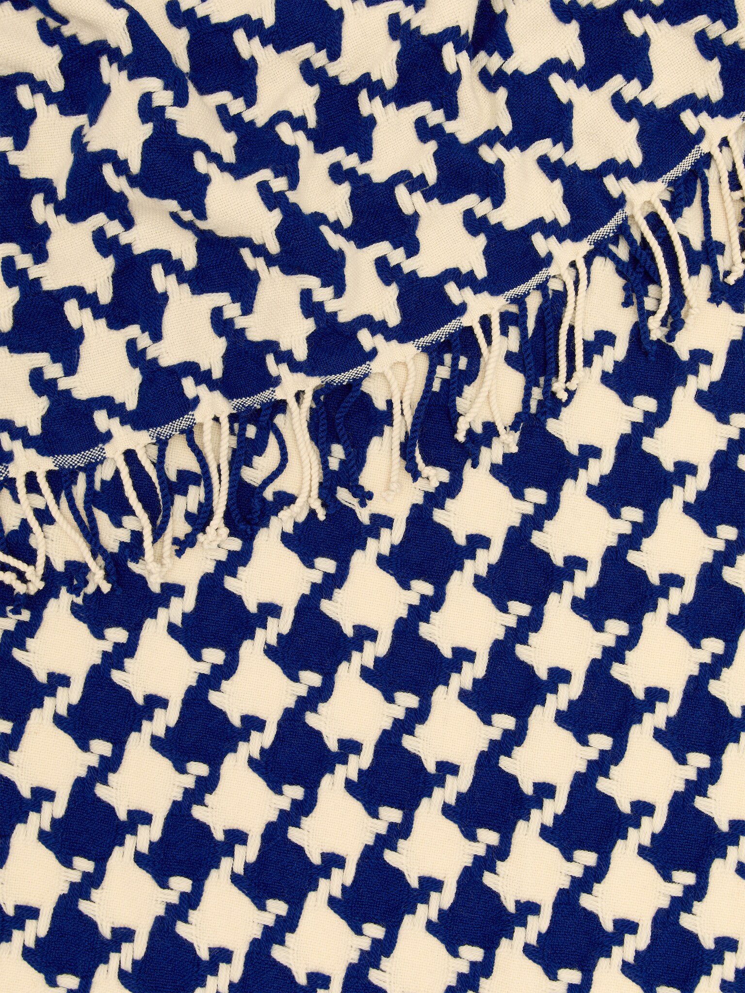 Uldtæppe - Blå/råhvid/Rød/råhvid - 3