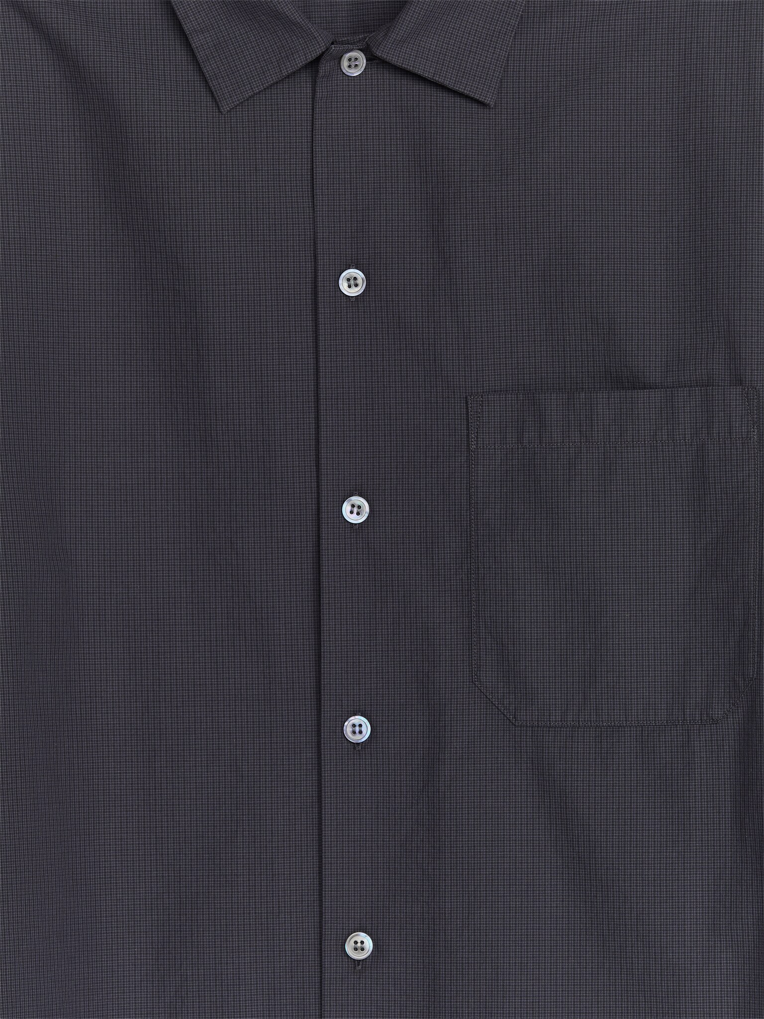 Rutig poplinskjorta - Svart - 2