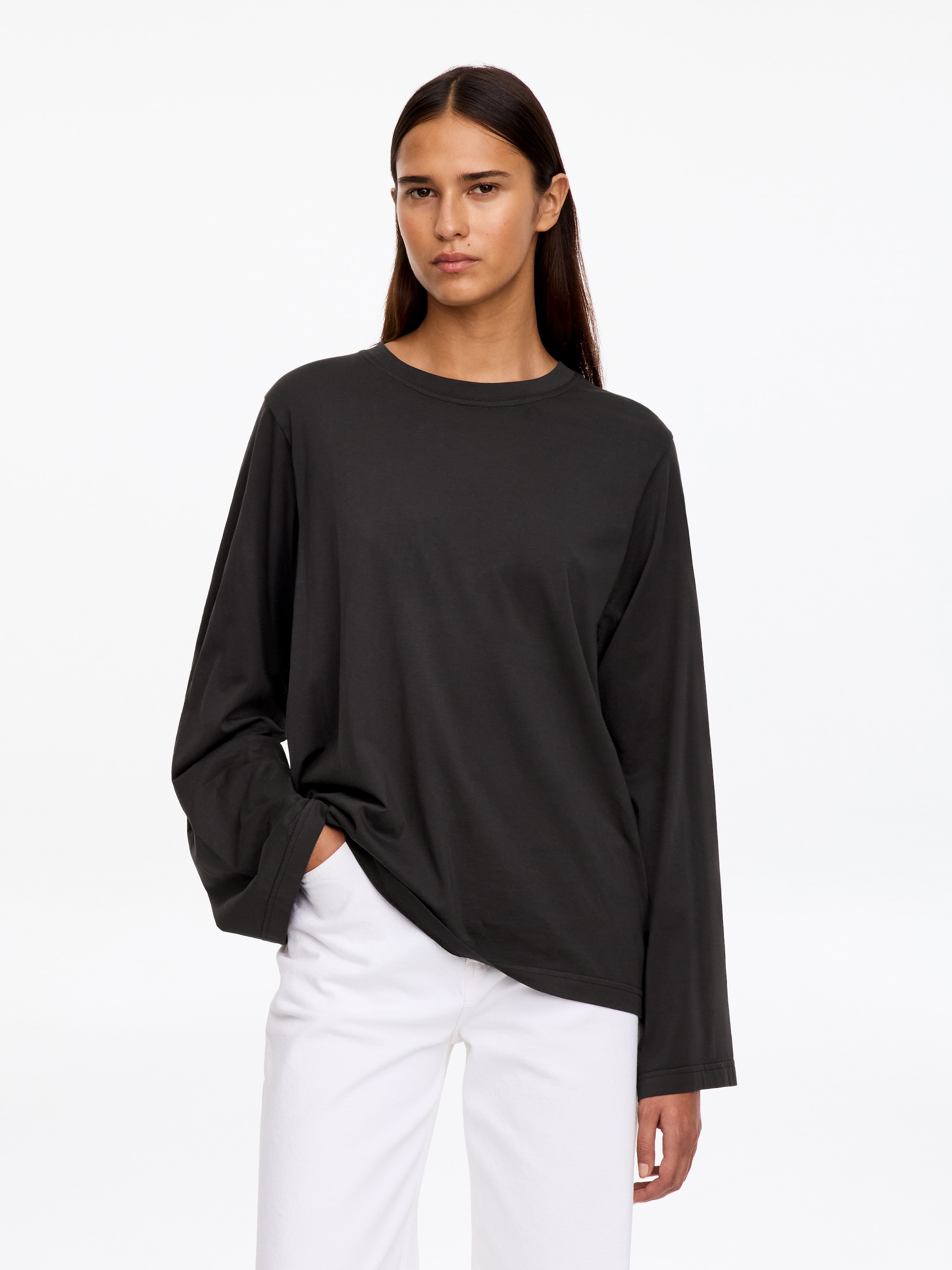 T-shirt a maniche lunghe-Black-20834