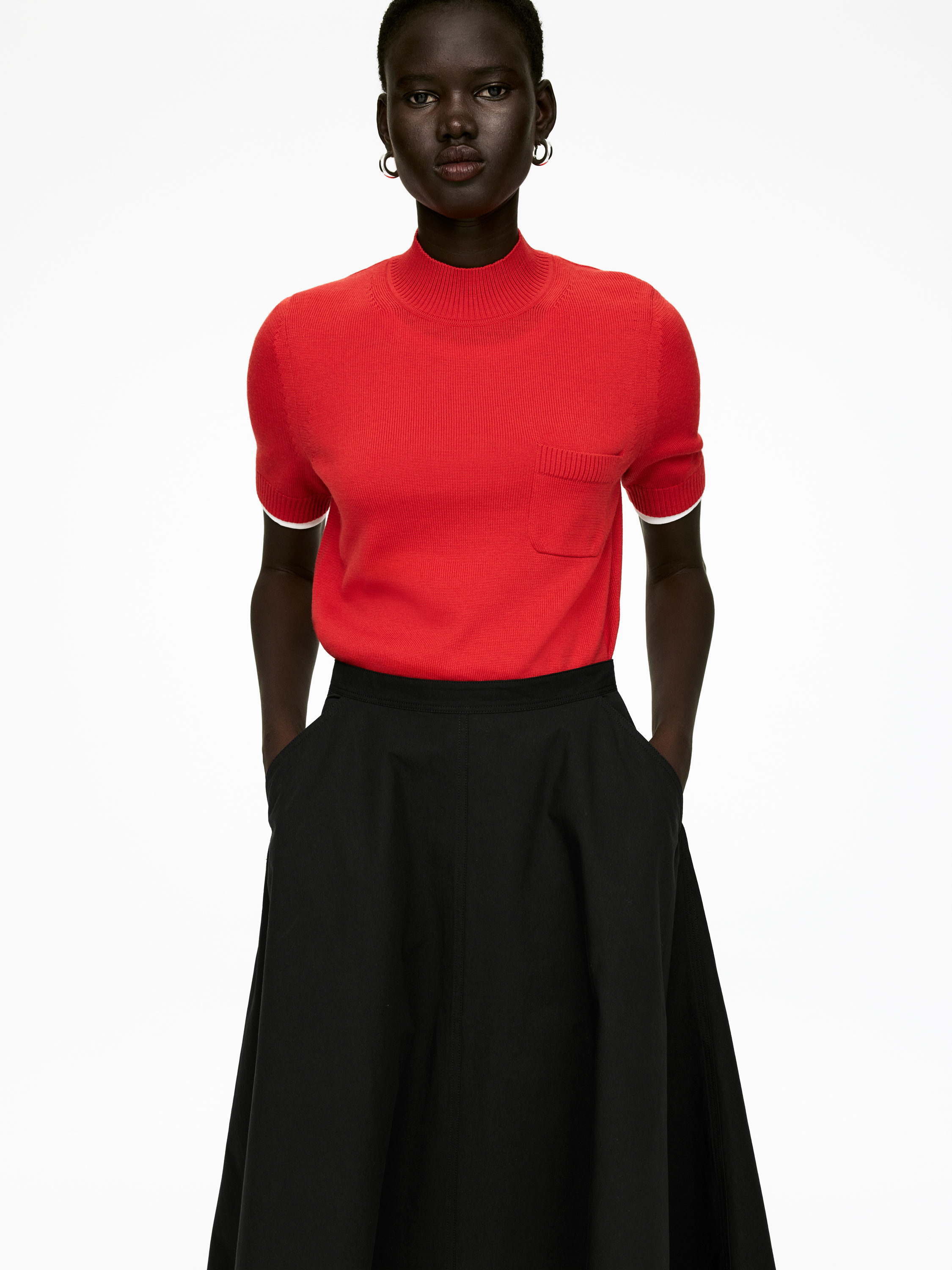 Cotton Circle Skirt - Black - Regular fit - Women - StillMedia/Lookbook - 5