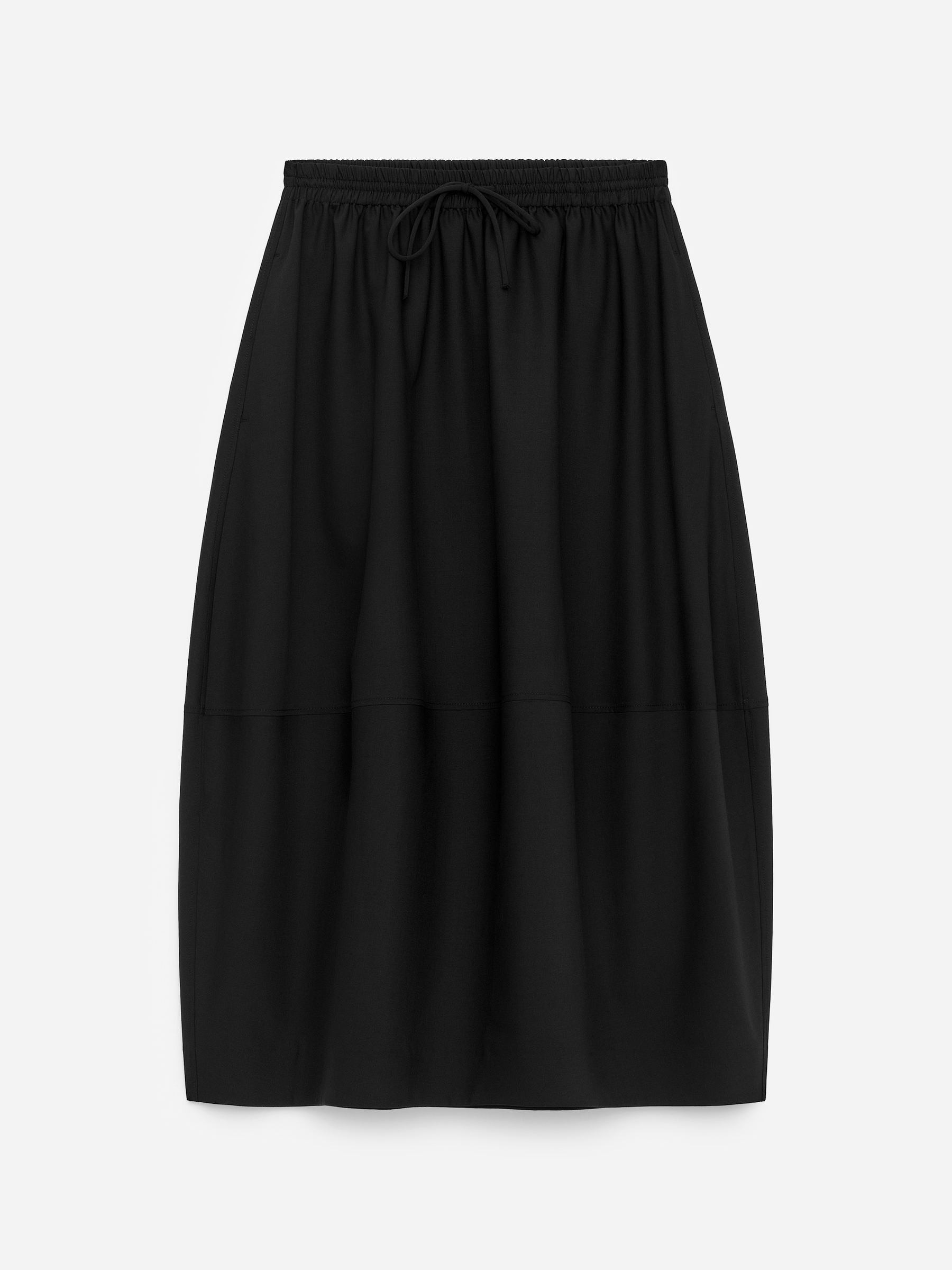 Barrel Midi Skirt-Black-17558