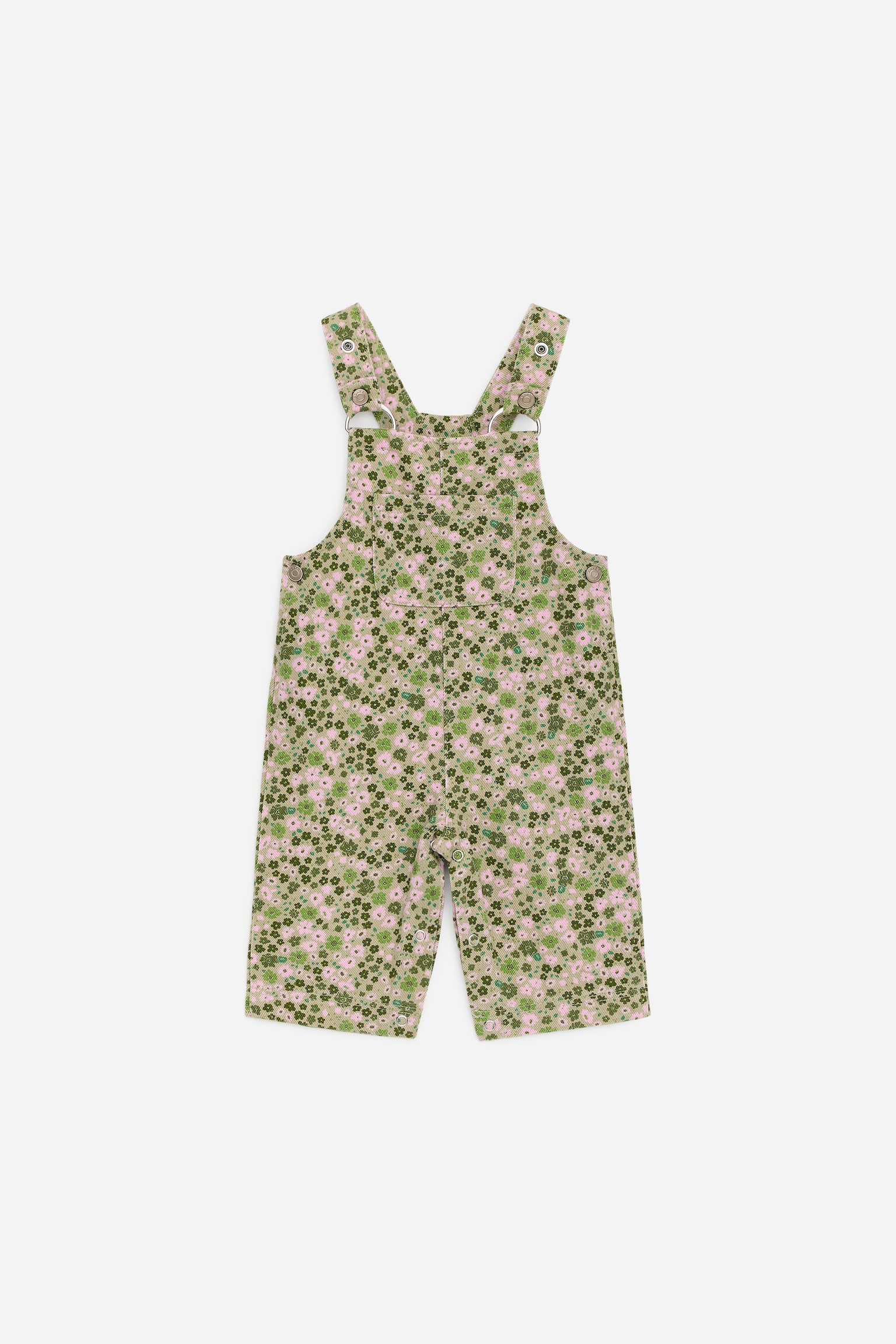 Pantalon salopette - Vert clair/Rose - 1