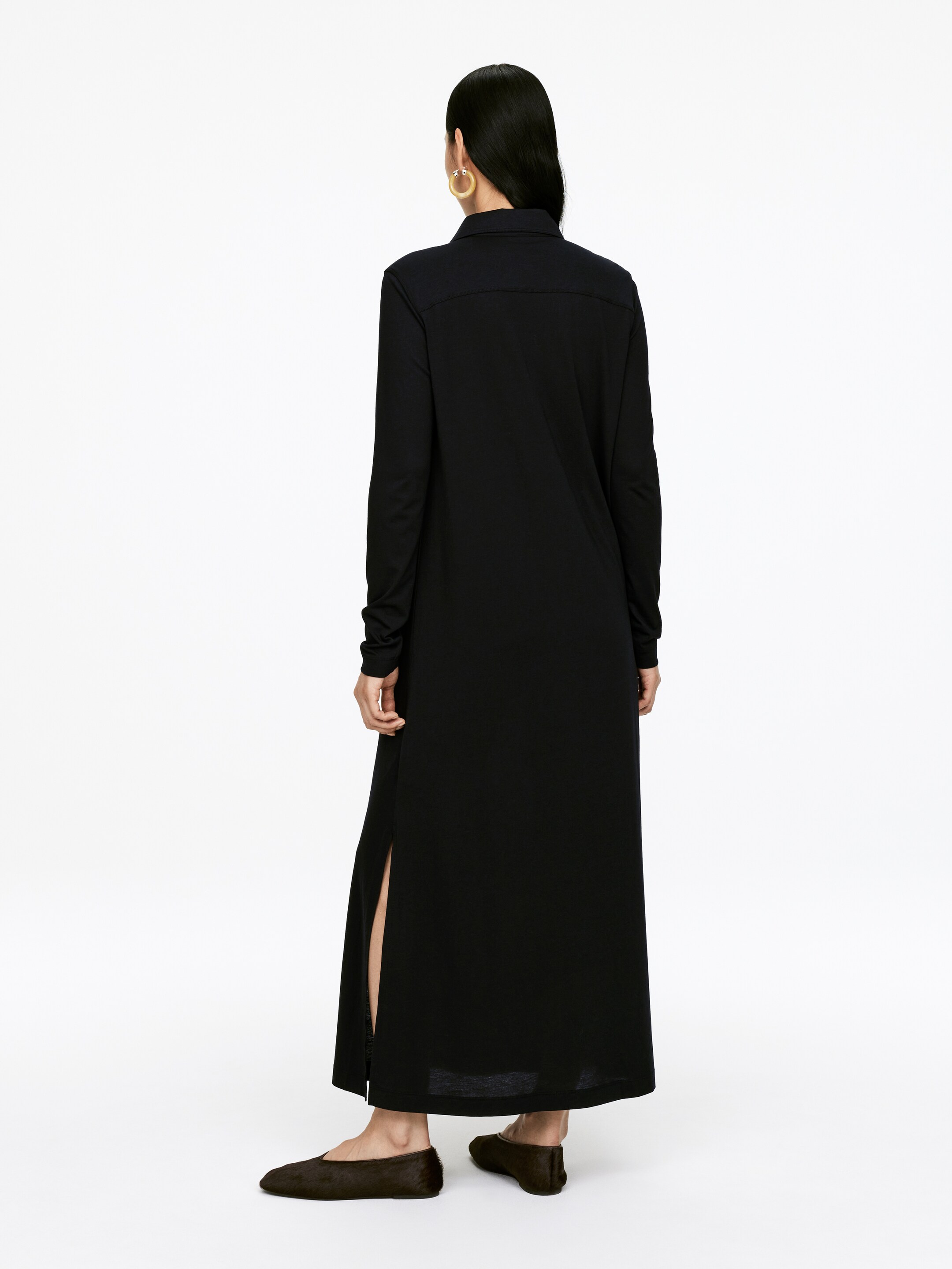 Ver imagem maior: Vestido-camisa maxi - Preto - SENHORA | H&M PT 3