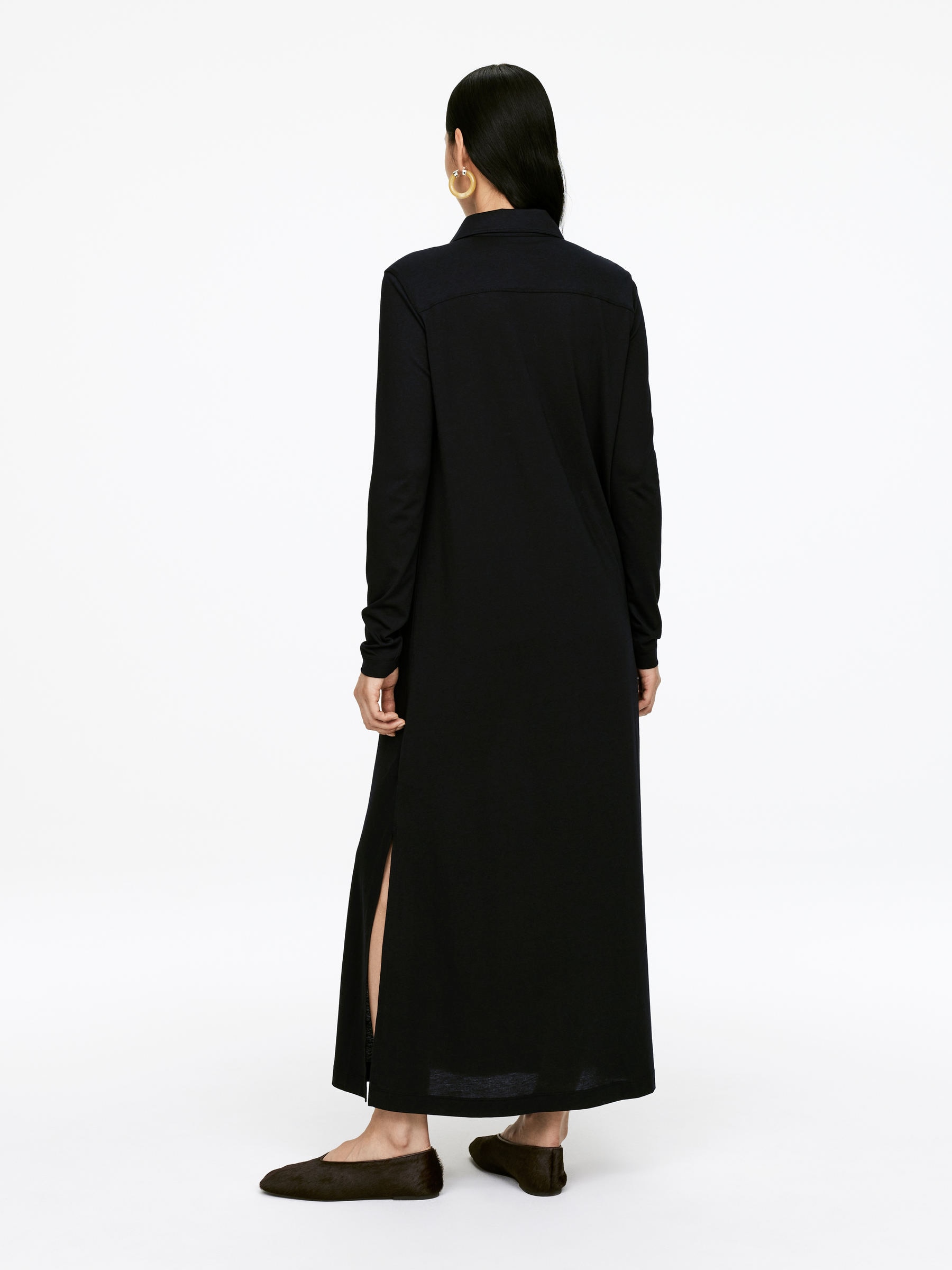 Maxi Shirt Dress - Black - Regular fit - Women - StillMedia/Lookbook - 4