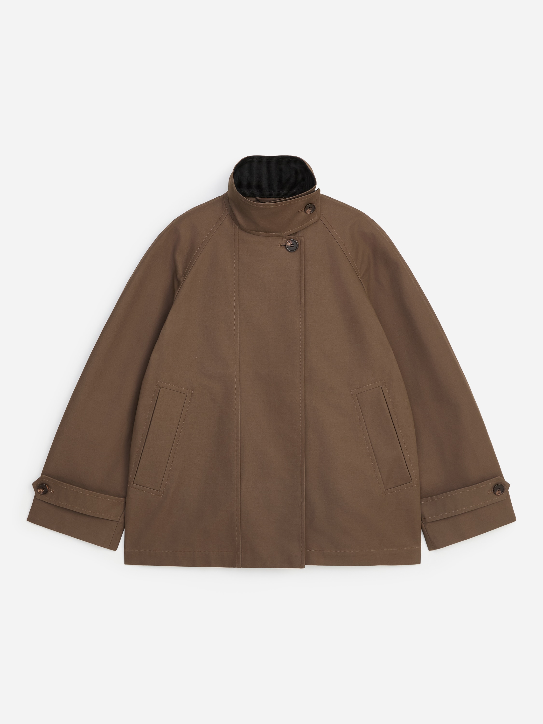 Veste en coton décontractée - Taupe foncé/Vert kaki