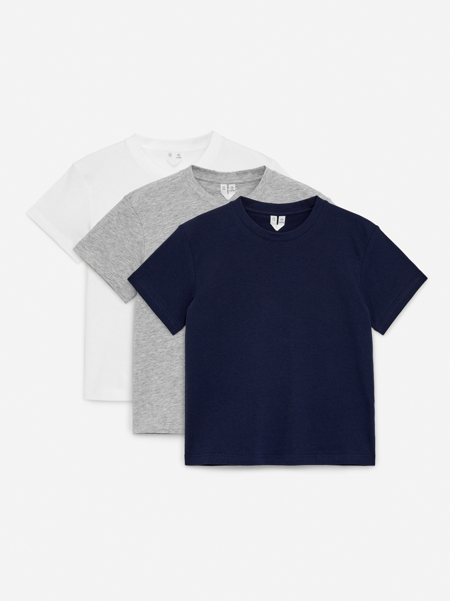 Set da 3 T-shirt girocollo - Bianco/Grigio/Blu scuro/Bianco/Arancione/Blu/Verde/Lilla/Viola/Rosa/Blu/Viola/Bianco sporco/Nero/Giallo/Grigio