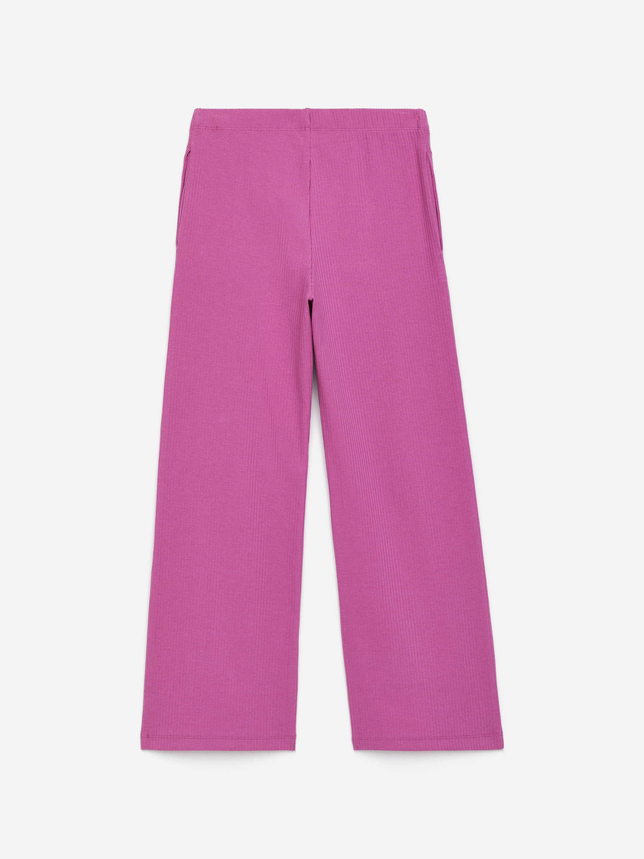 Rib Cotton Trousers - Pink - Regular fit - Children - StillMedia/DescriptiveStillLife - 2