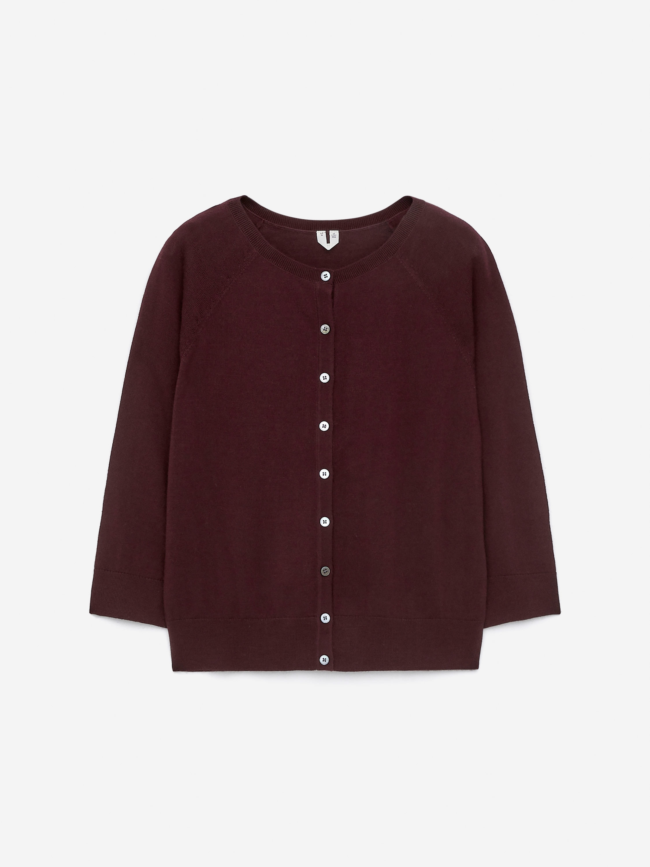 Merino Wool Cardigan - Burgundy - Slim fit - Women - StillMedia/DescriptiveStillLife - 2