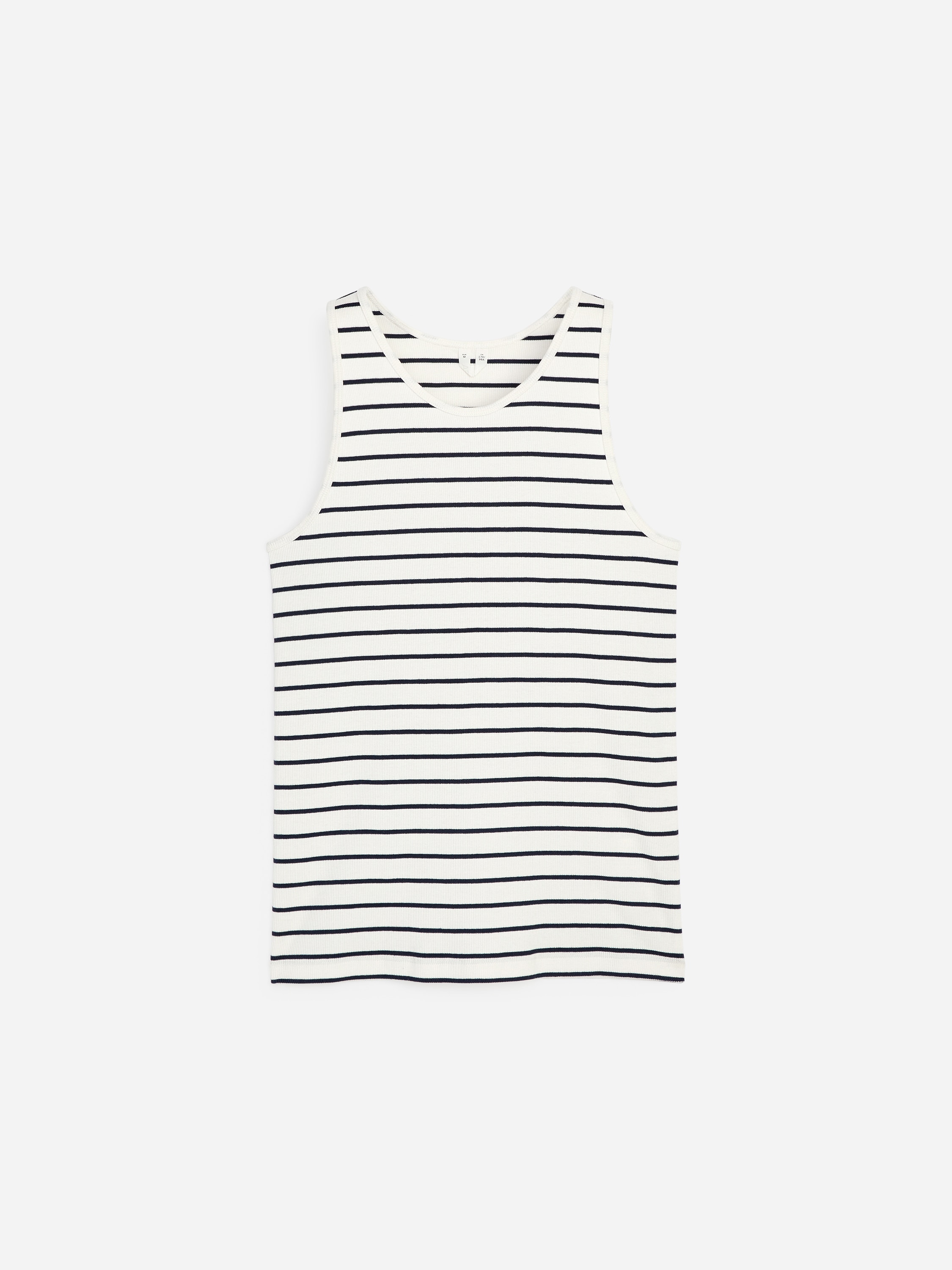 Geribbelde tanktop - Wit/Wit/Bruin
