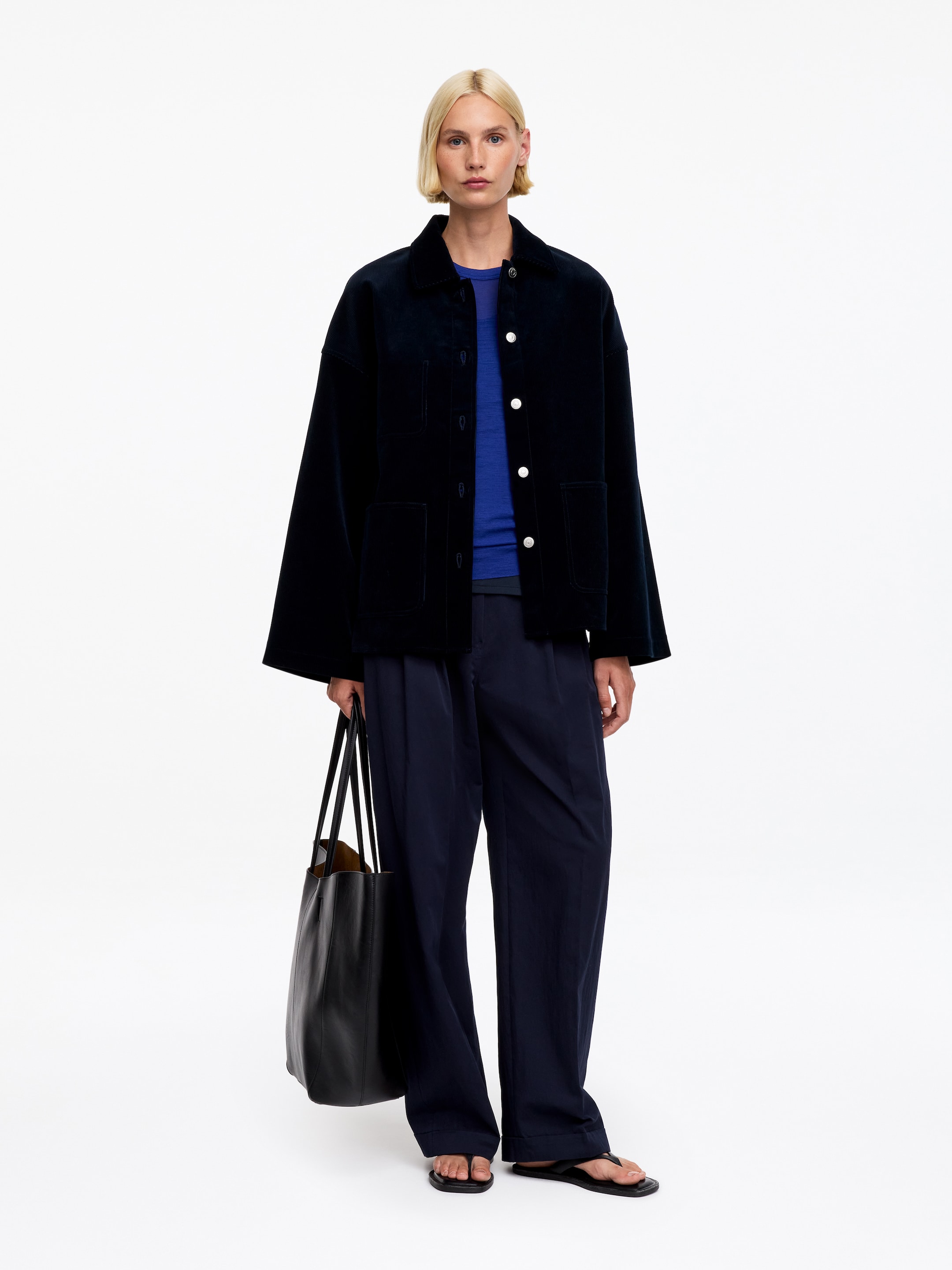 Top à manches longues en laine mérinos - Bleu vif - Slim fit - women - StillMedia/Lookbook - 3