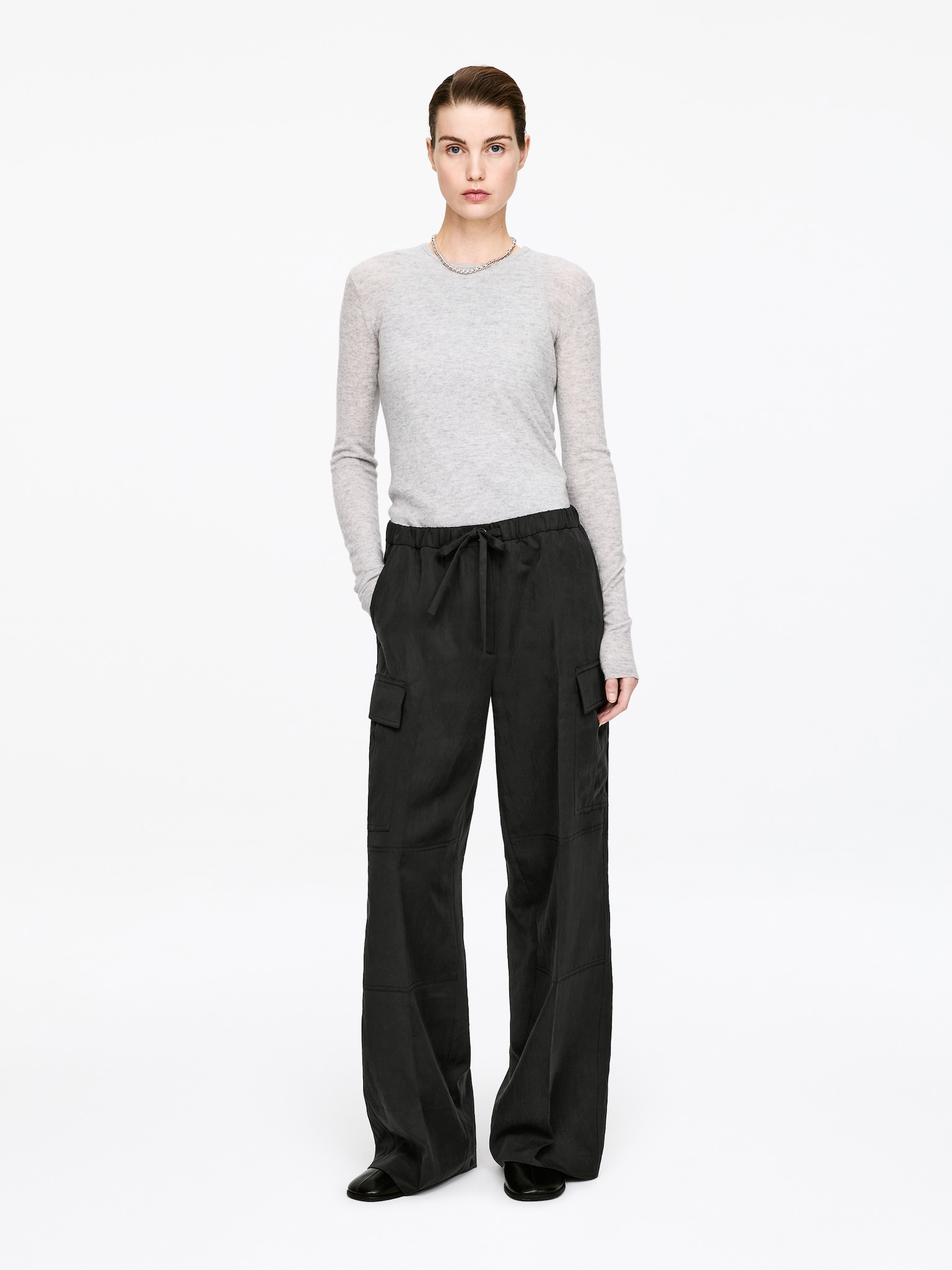 Fluid Cargo Trousers - Black - 1