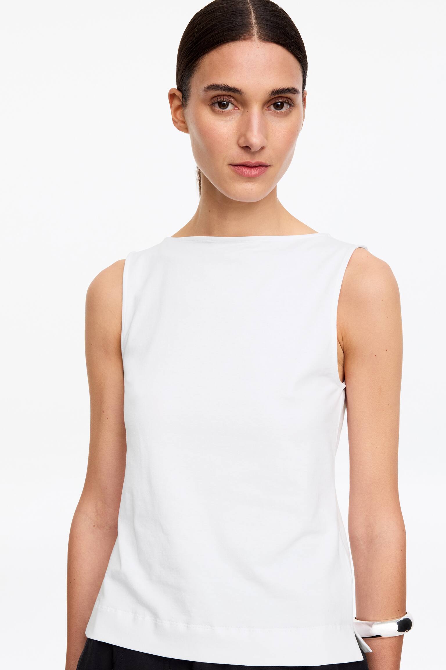 Linne med båtringning - Vit/Blå - 4