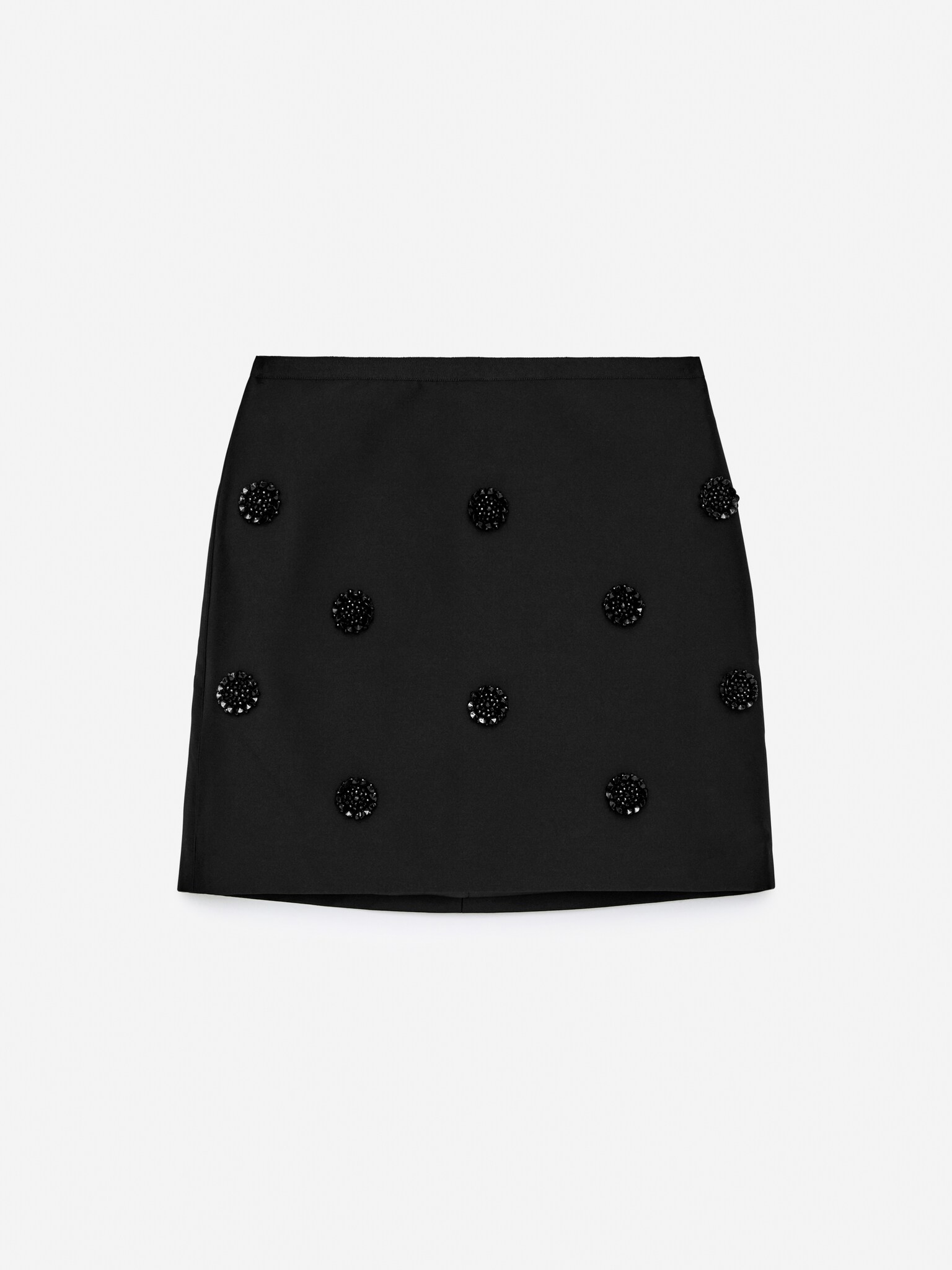 Mini-nederdel med pynt - Sort