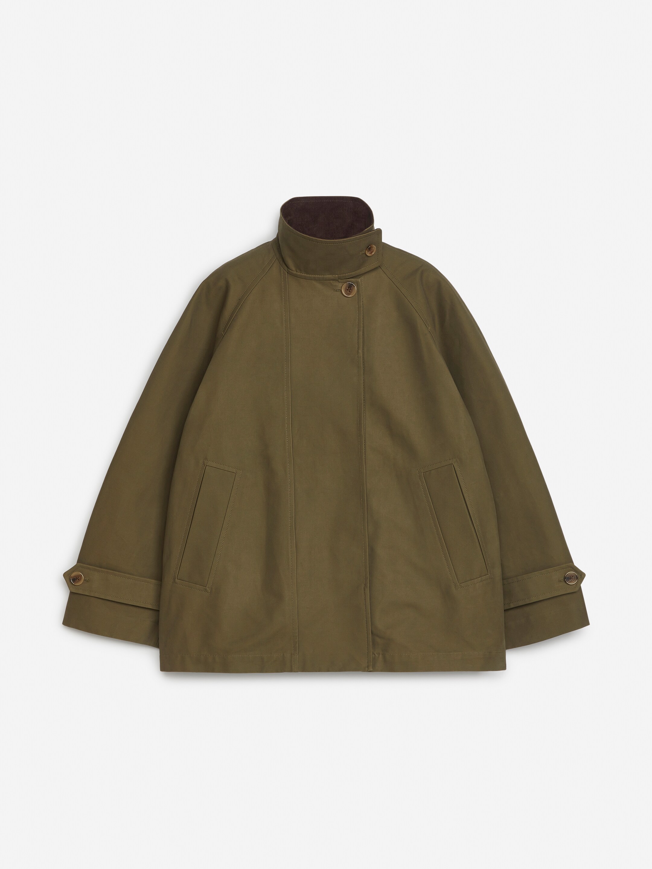 Zobacz większy obraz: Krótki trencz - Zielony khaki - ONA | H&M PL 4