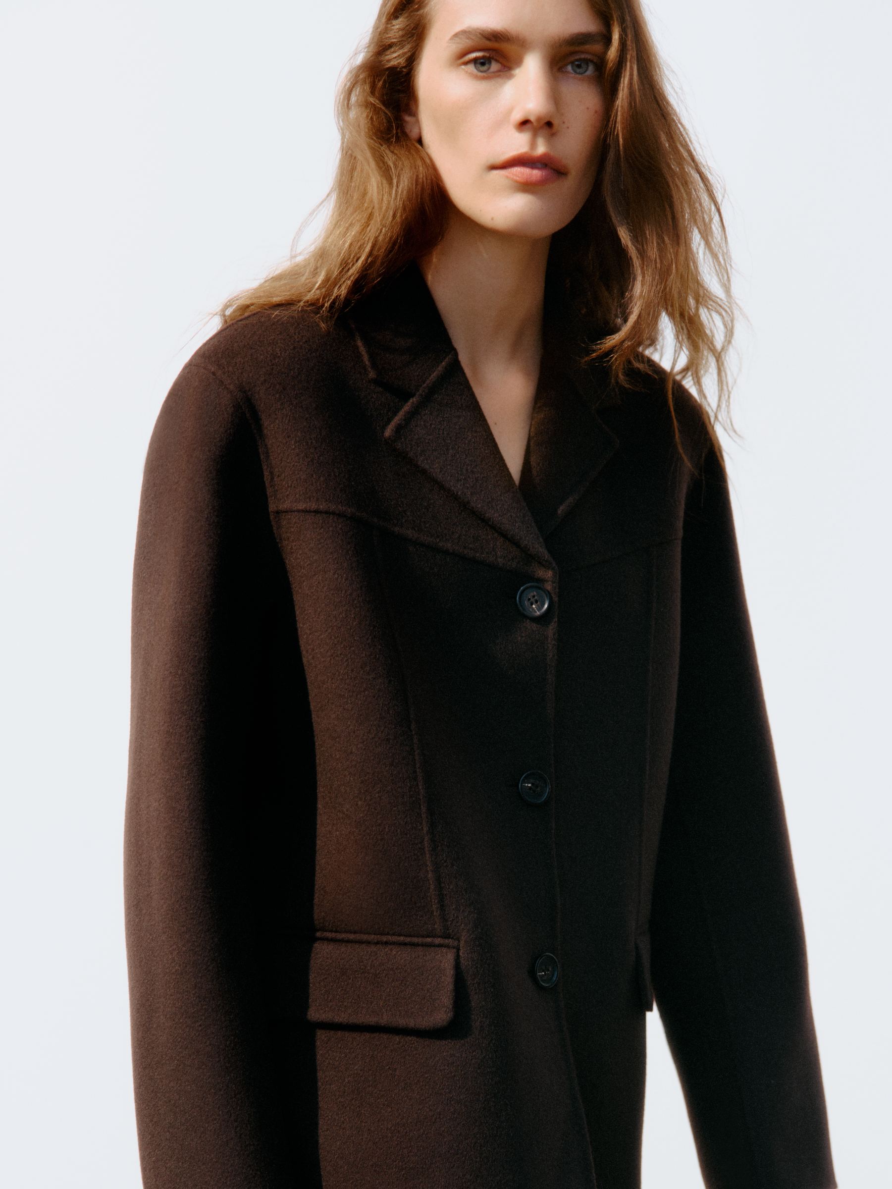 Kavaj i dubbelvävd ullblandning - Brun - Regular fit - Women - StillMedia/Environmental - 1