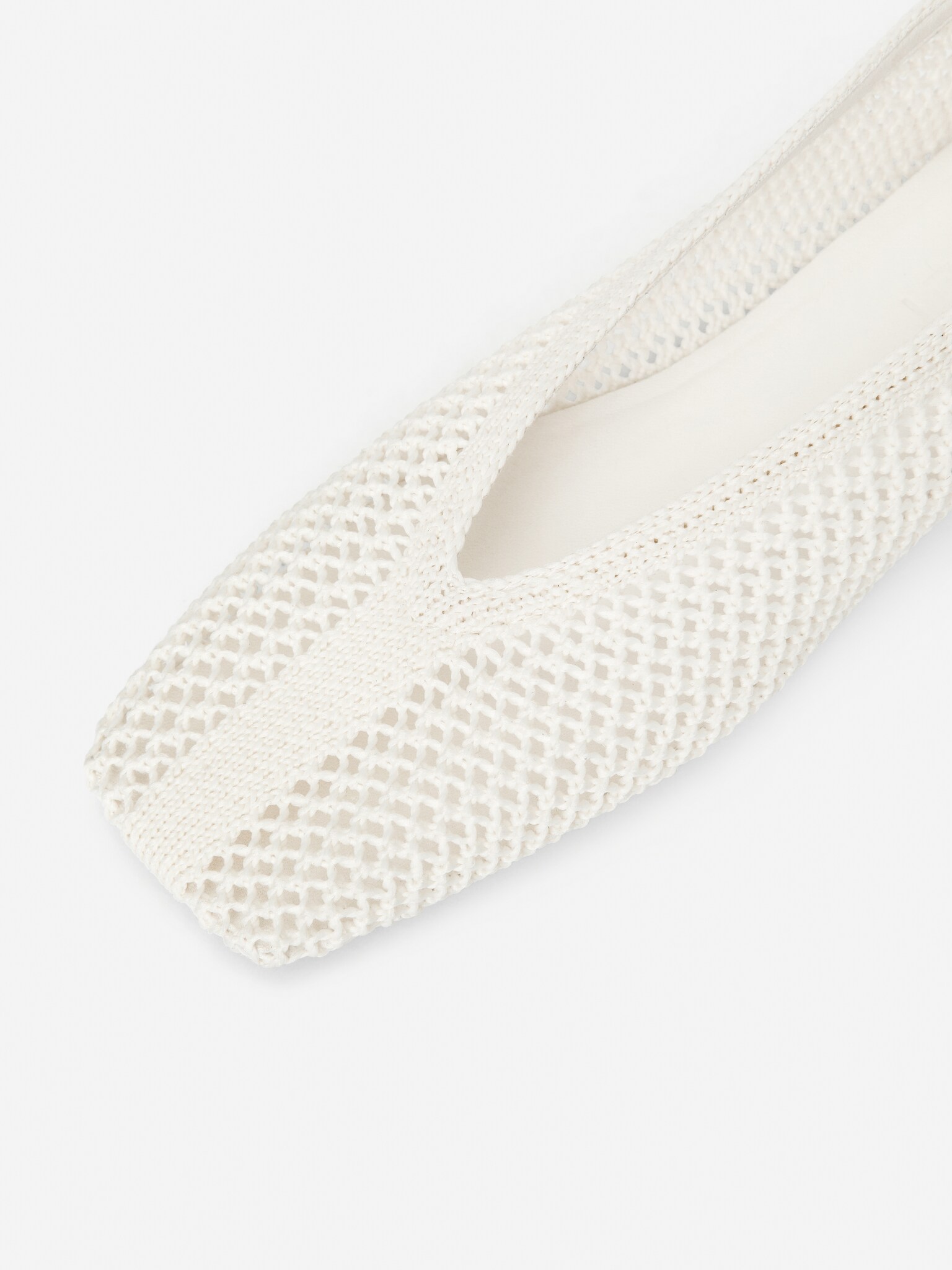 Ballerines en maille - Blanc cassé/Noir/Rouille - 4