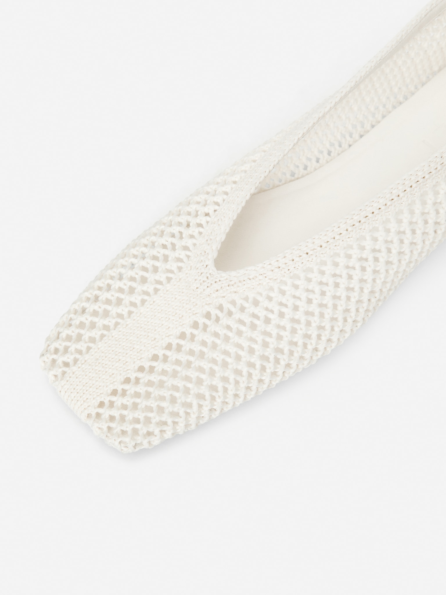 Ballerines en maille - Blanc cassé/Noir/Rouille - 4