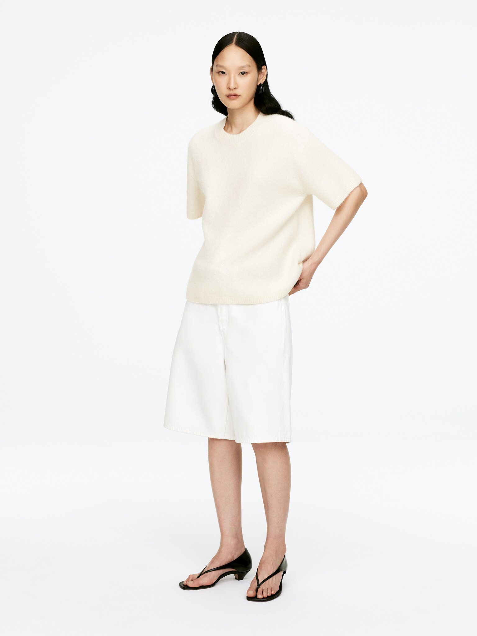 Pull en mélange de laine et d'alpaga - Blanc cassé/Noir/Rouge brun/gris - 6