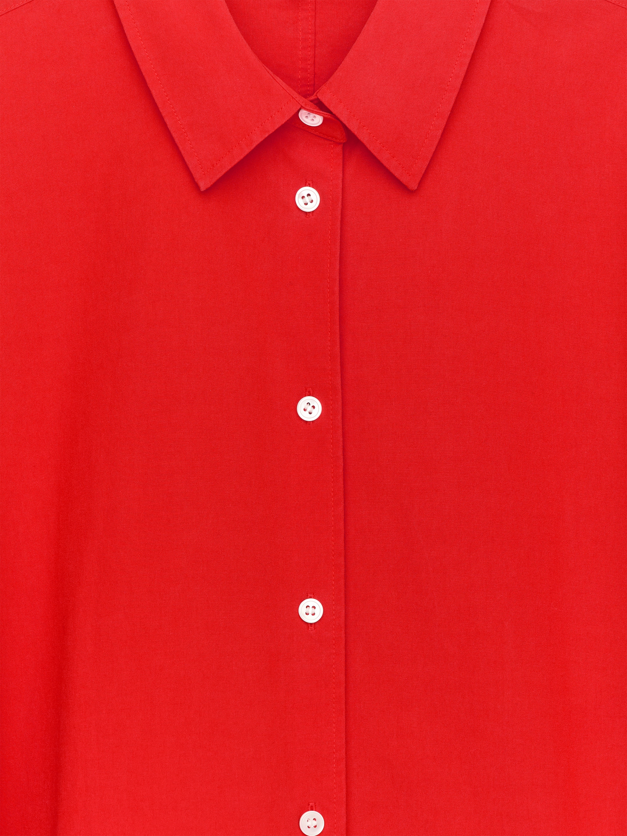 Curved Slit Shirt - Red - Loose fit - Women - StillMedia/DescriptiveDetail - 2
