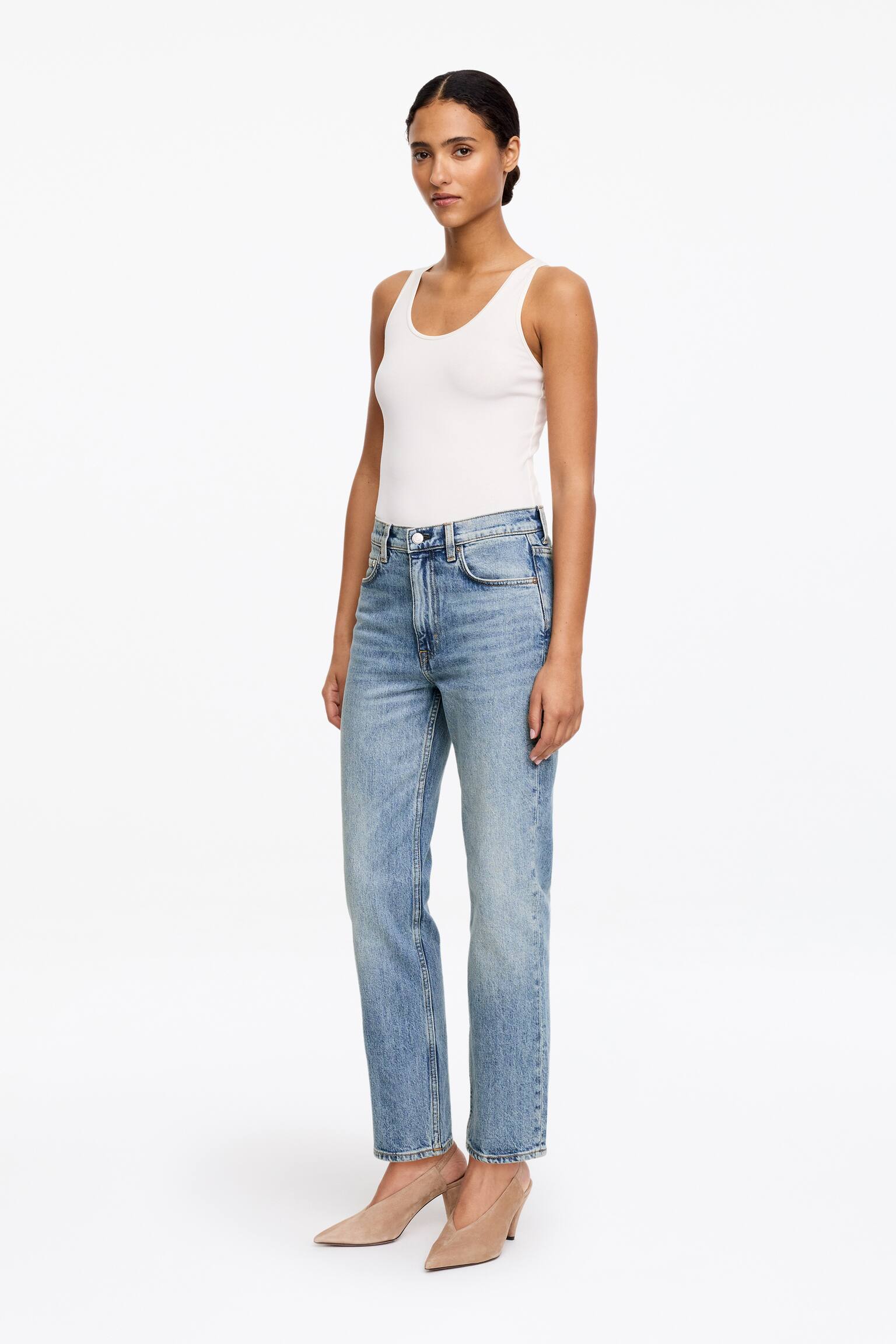 JADE CROPPED smala jeans - Ljusblå/Tvättad svart/Vit/Mörkblå/Blå/Vit/Blå/Mörkblå - 4