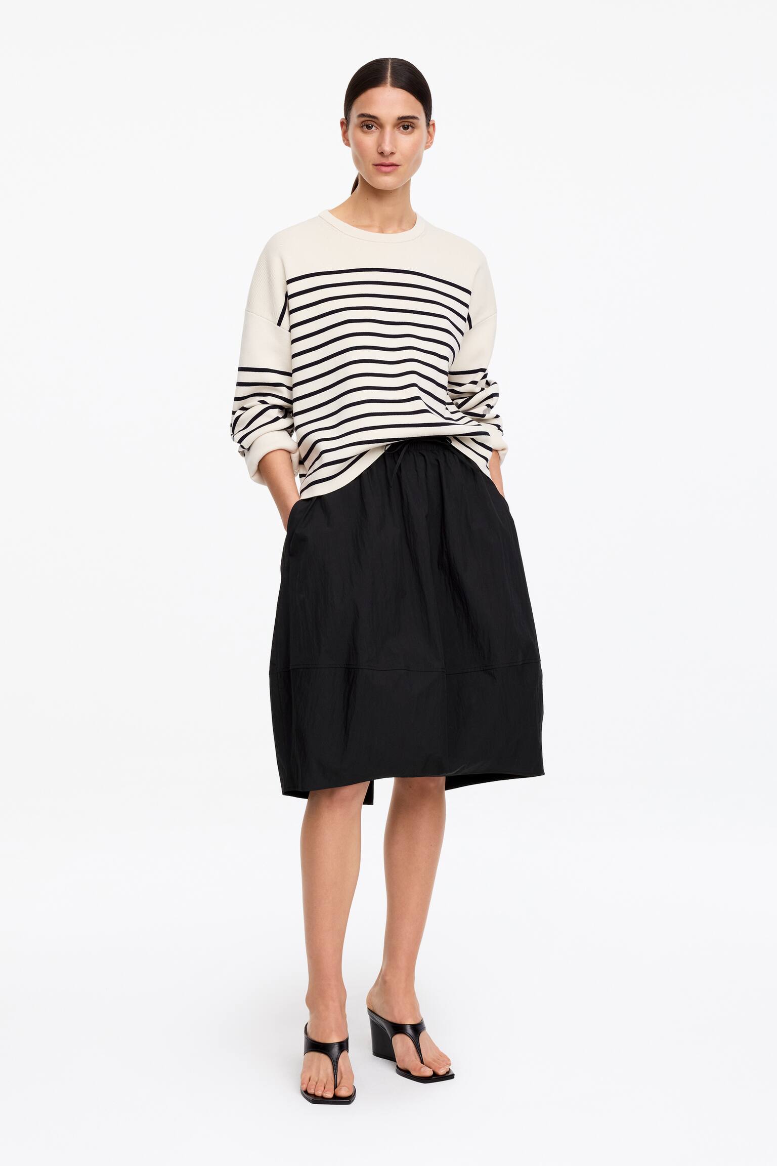 Kokonförmiger Midirock-Schwarz - 1