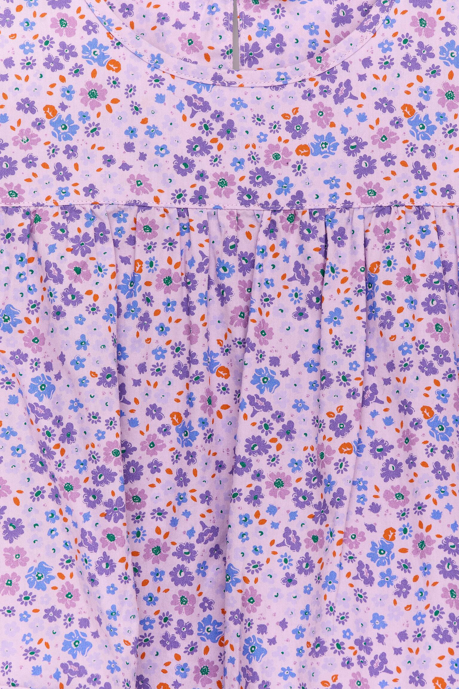 Klänning i bomull - Syrenlila/blommönster/Orange/rosa/Rosa/röd - 2