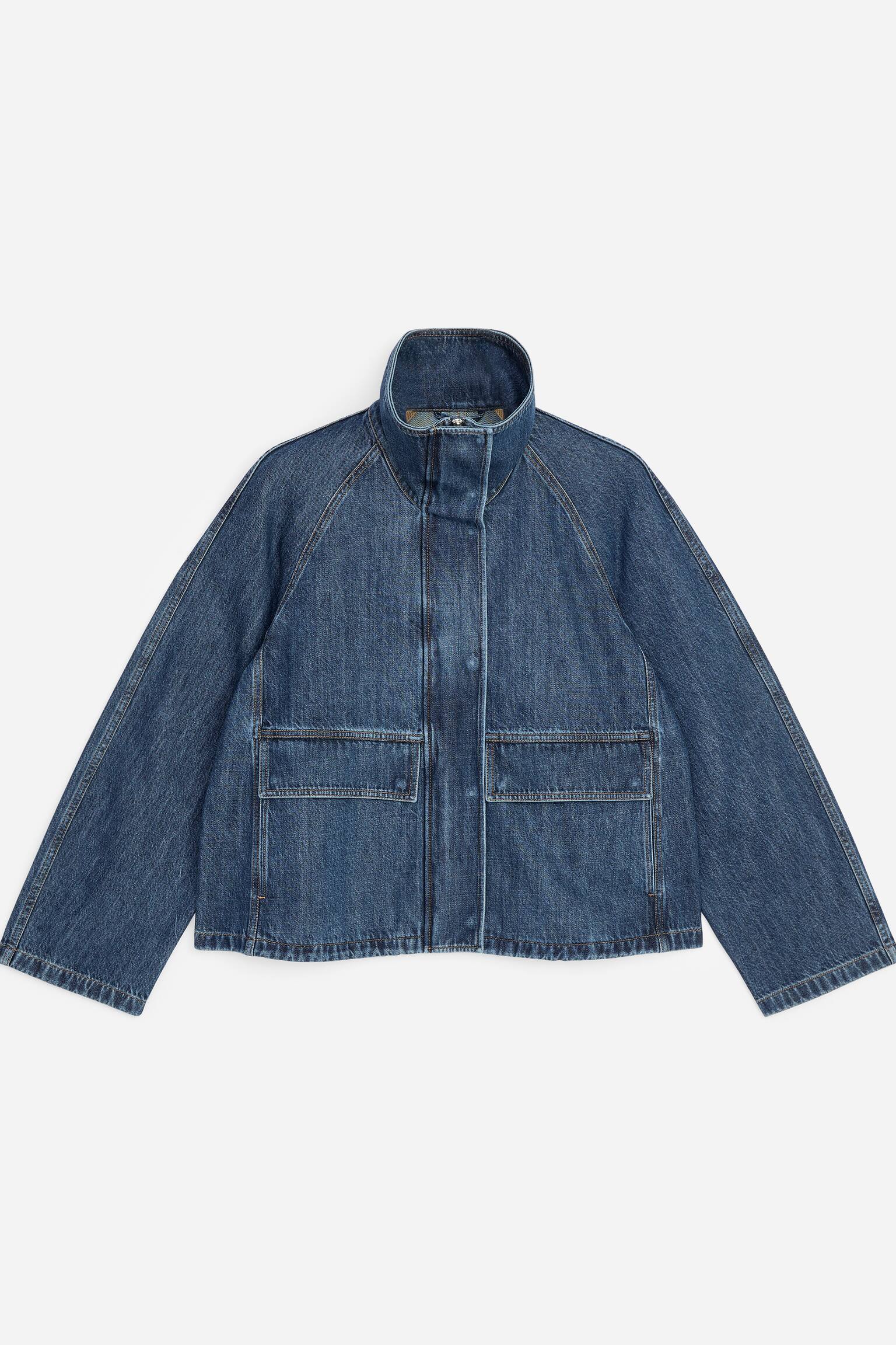 Geacă Denim Din Bumbac-Lyocell - Bleumarin - 1