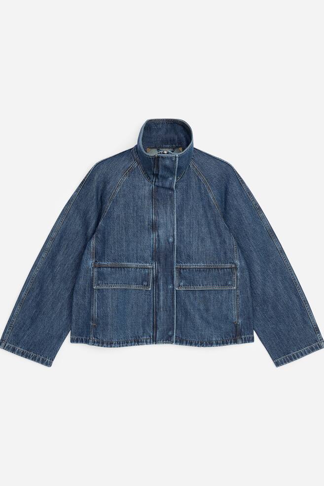 Cotton-Lyocell Denim Jacket - Dark Blue - 1