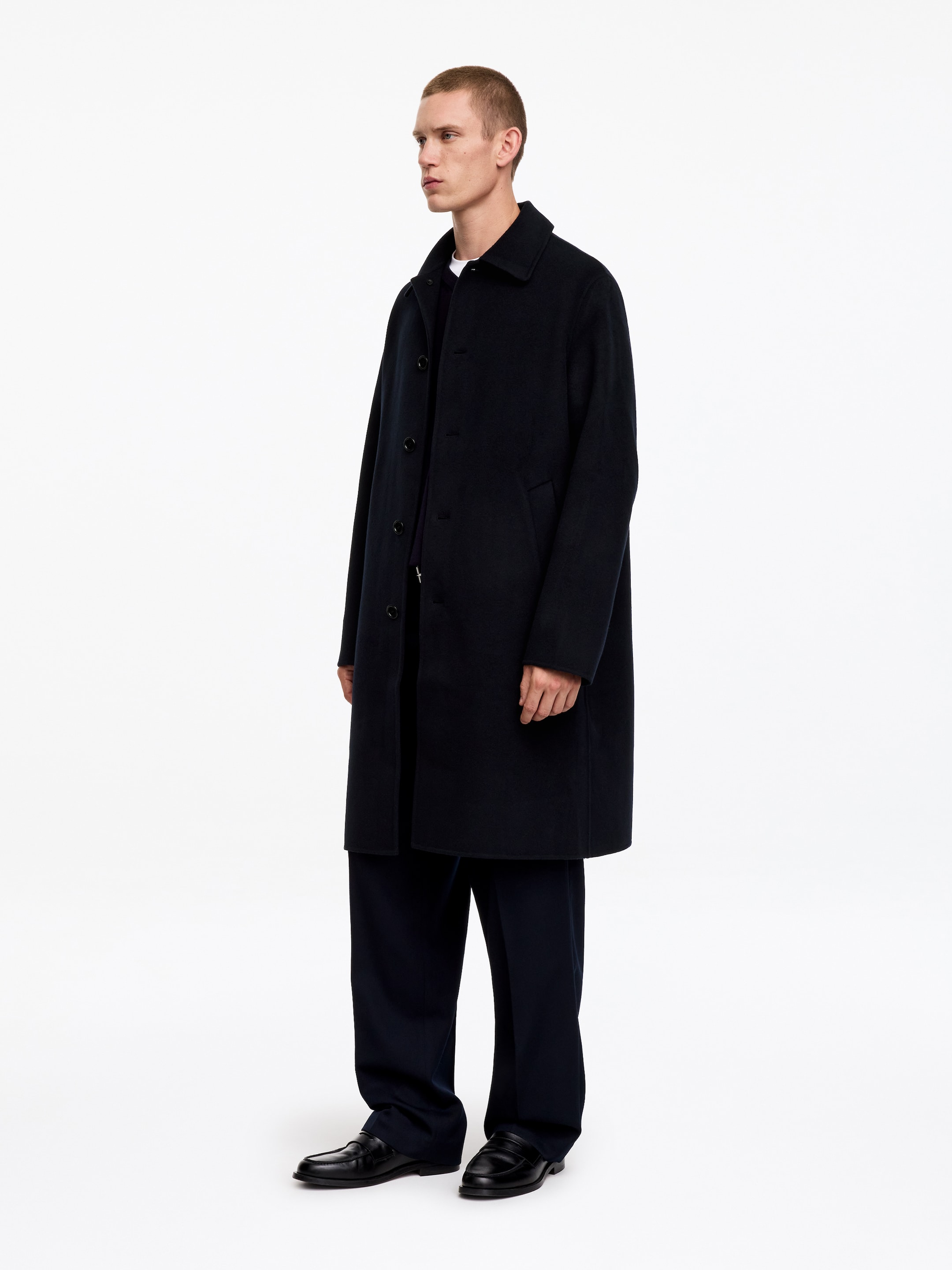 Doubleface-Mantel aus Wolle - Dunkelblau - Relaxed Fit - men - StillMedia/Lookbook - 2