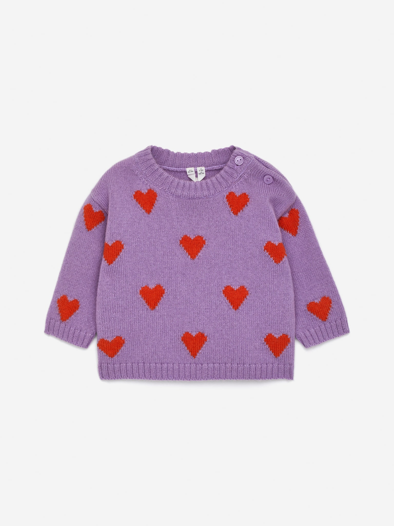 Πουλόβερ με πλέξη Intarsia - Λιλά/Κόκκινο/Μαύρο/Μπεζ
