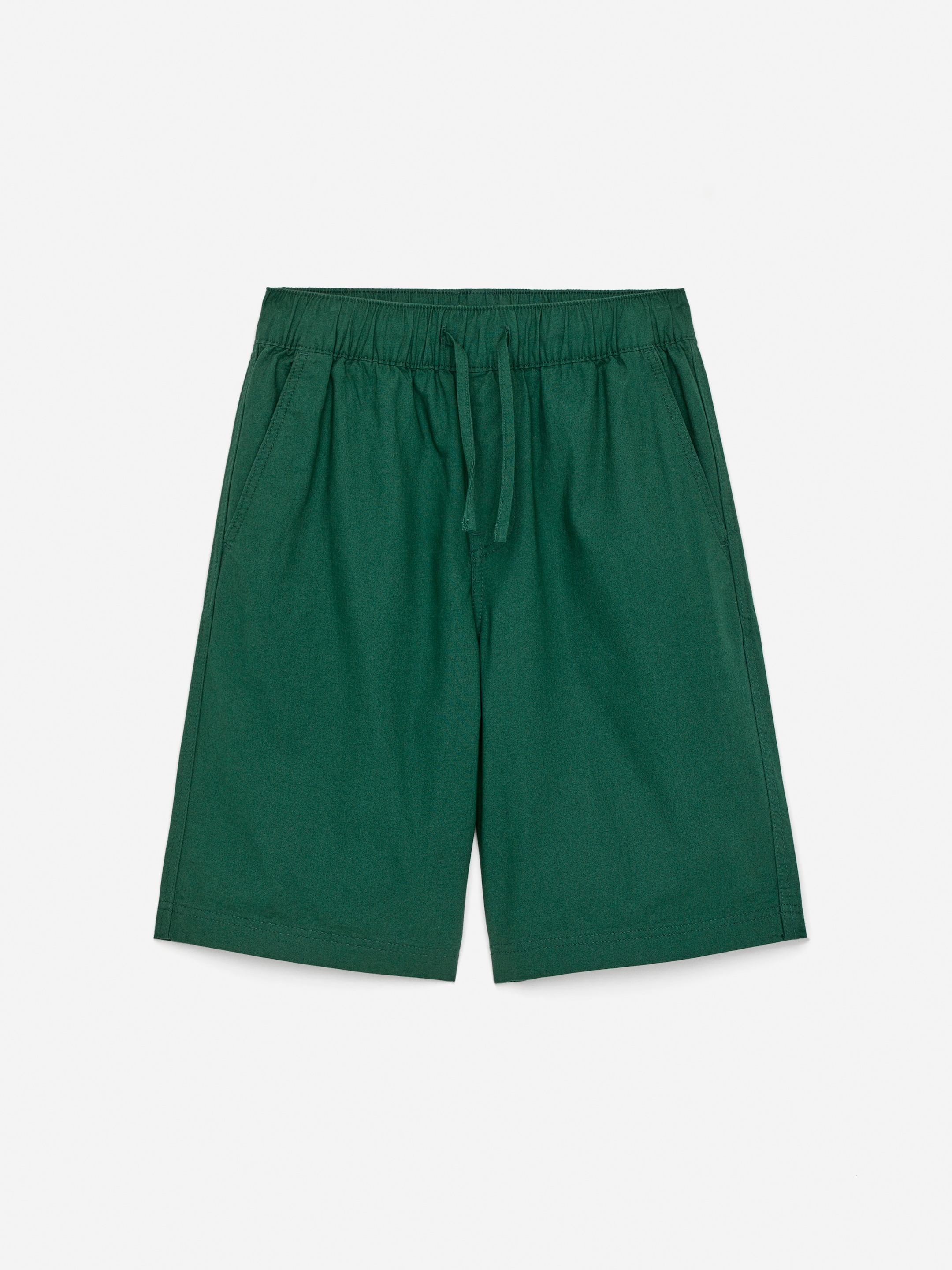 Pantalones cortos de algodón relaxed fit - Verde oscuro - Corte estándar - Children - StillMedia/DescriptiveStillLife - 1