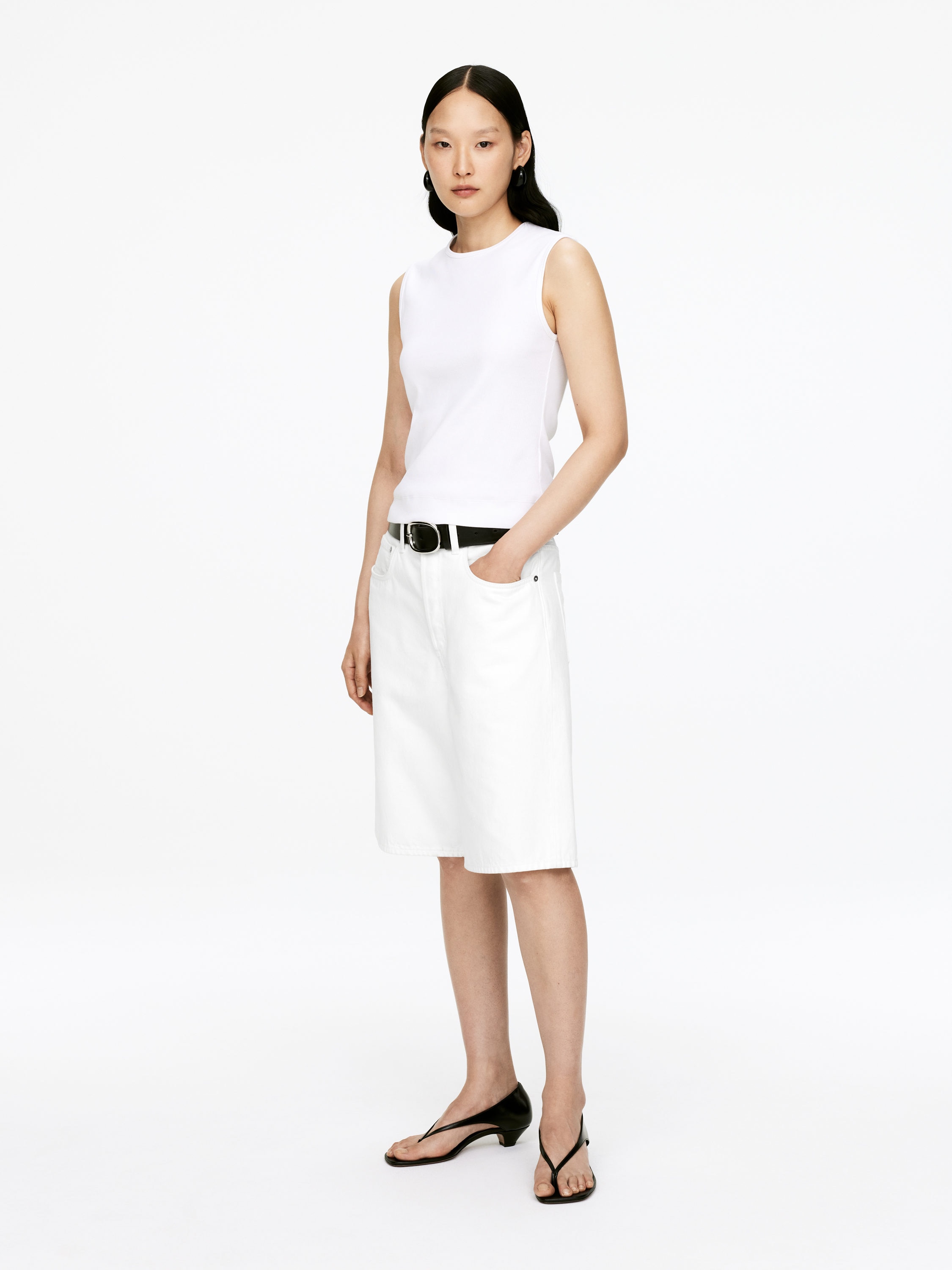 Rib Tank Top - White - Slim fit - Women - StillMedia/Lookbook - 3