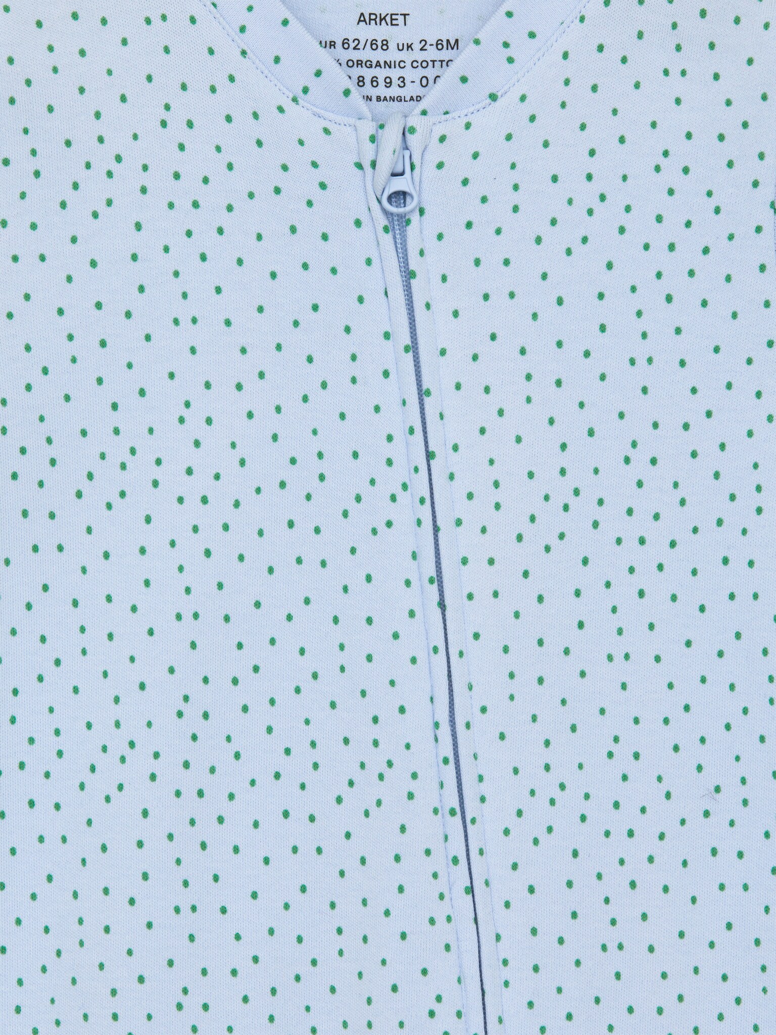 Schlafstrampler - Hellblau/Punkte in Grün - 3