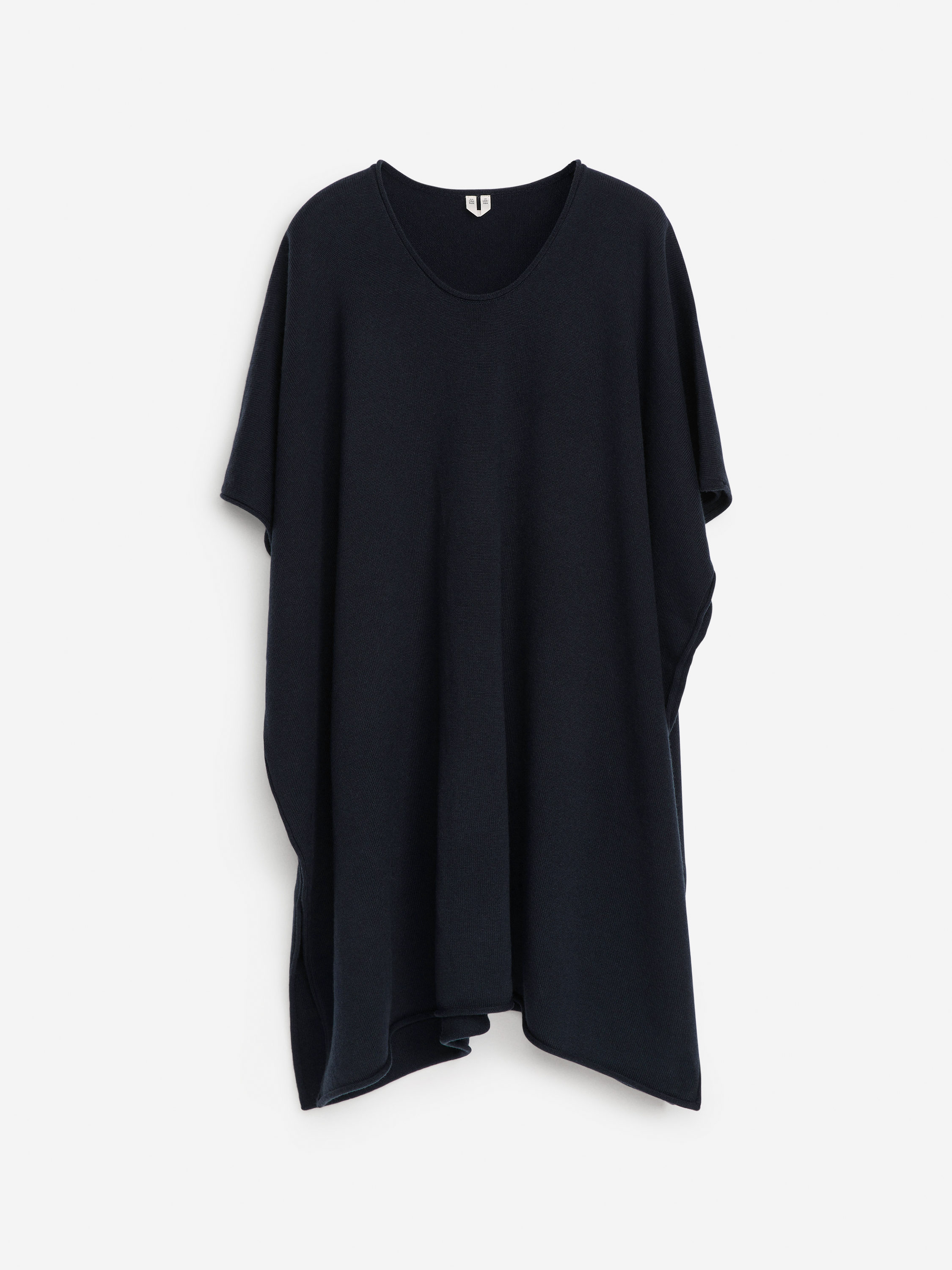 U-Neck Wool Cape-Blue-13293