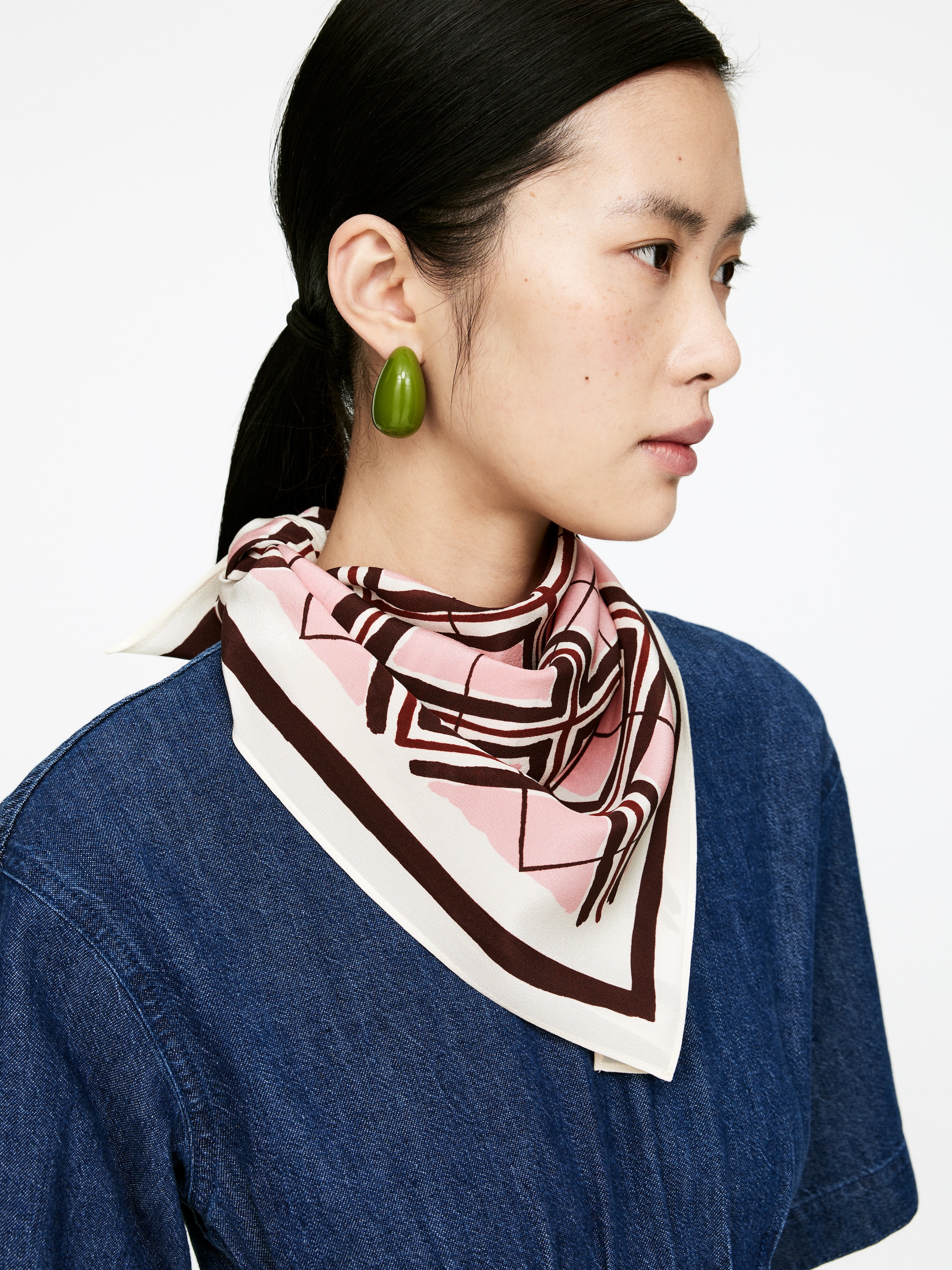 Agrandir l'image: Foulard en soie imprimé - Rose/marron - FEMME | H&M CH 2