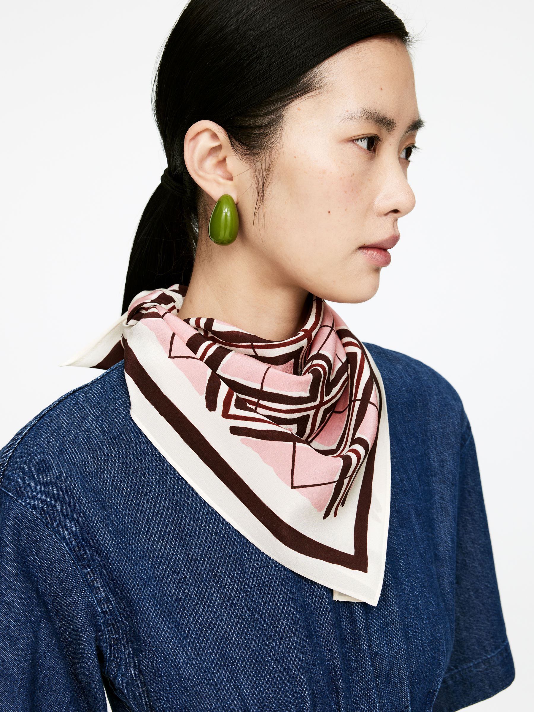 Printed Silk Scarf - Pink/Brown - Women - StillMedia/Lookbook - 4