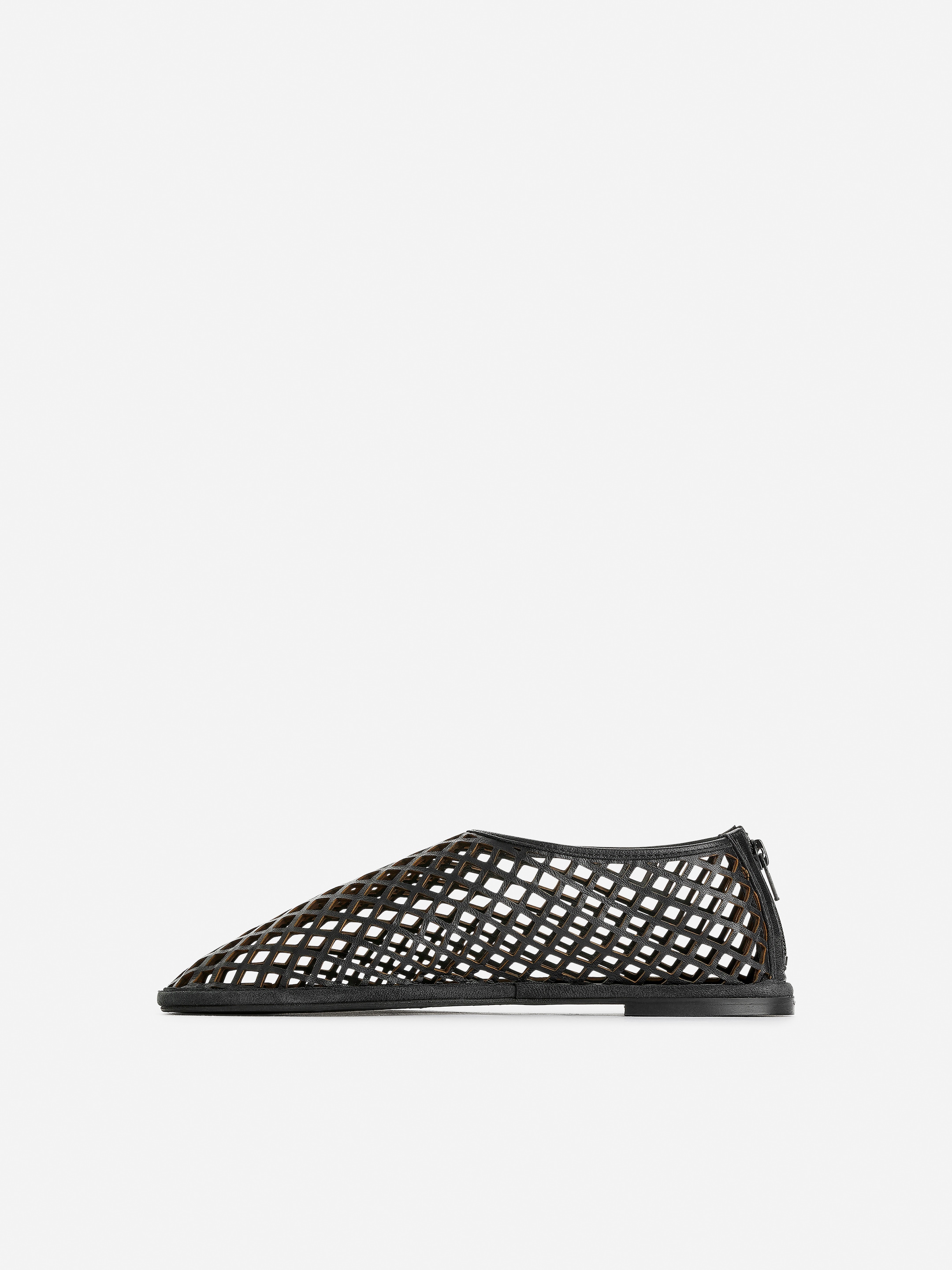Flache Schuhe aus Leder mit Cut-out - Schwarz - Damen - StillMedia/DescriptiveStillLife - 3