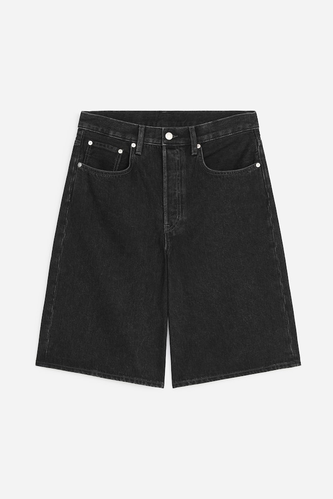 Long Denim Shorts - Black/Dark Blue/White/Light Blue - 1