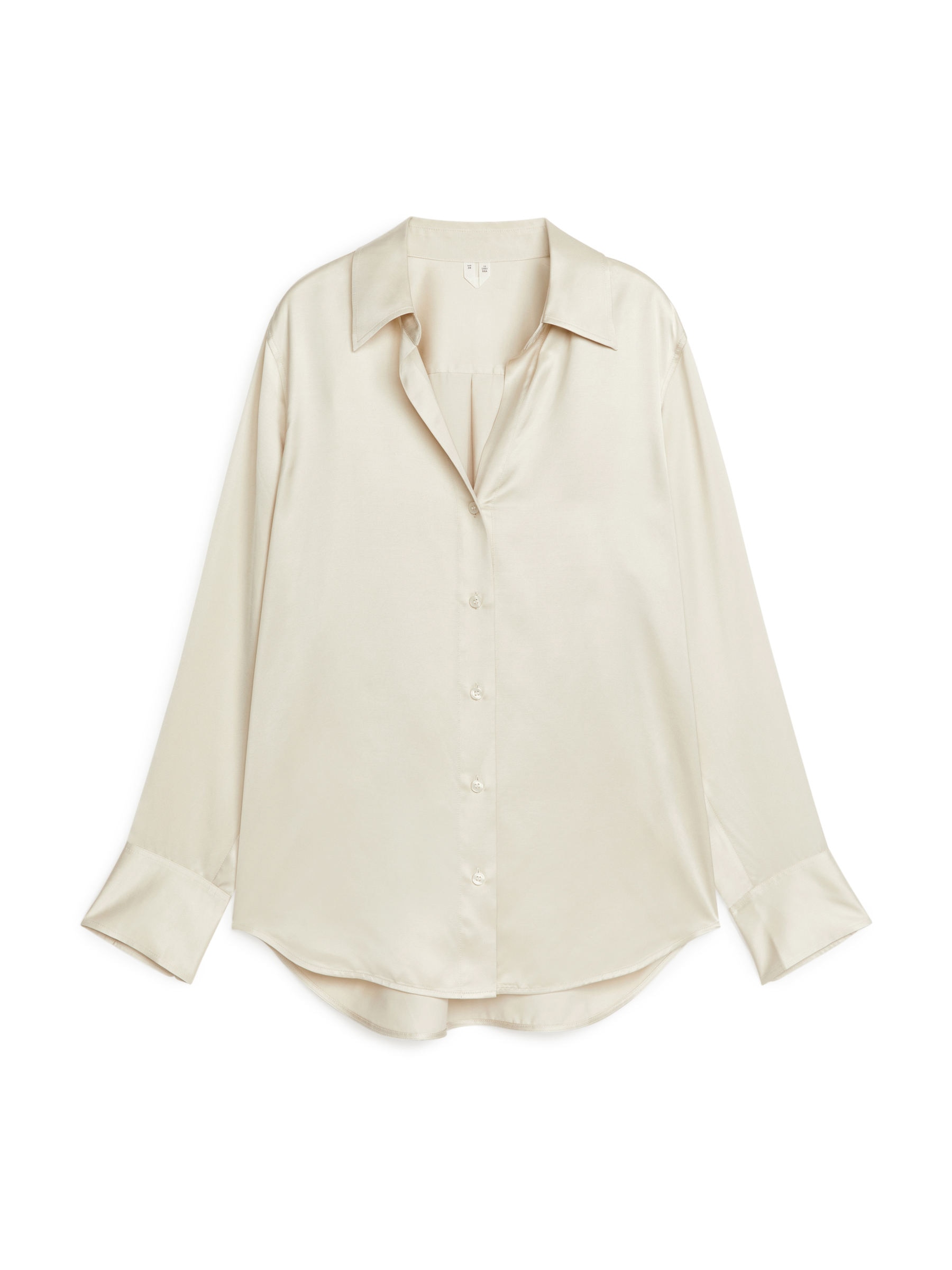 Satin Shirt - Off-White - Regular fit - Women - StillMedia/DescriptiveStillLife - 1