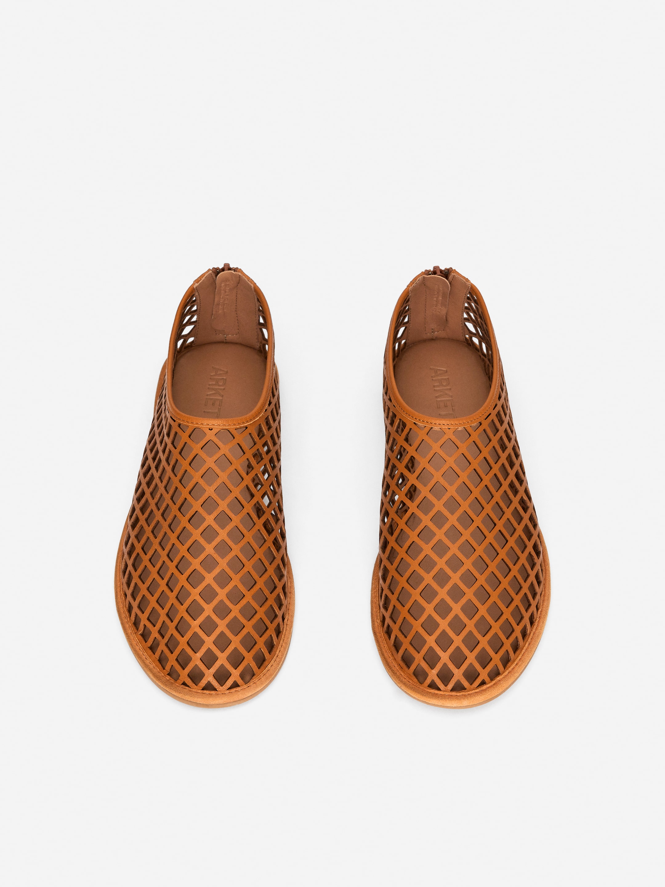 Zobrazit větší obrázek: Kožené baleríny s výřezy - Oranžová - ŽENY | H&M CZ 4
