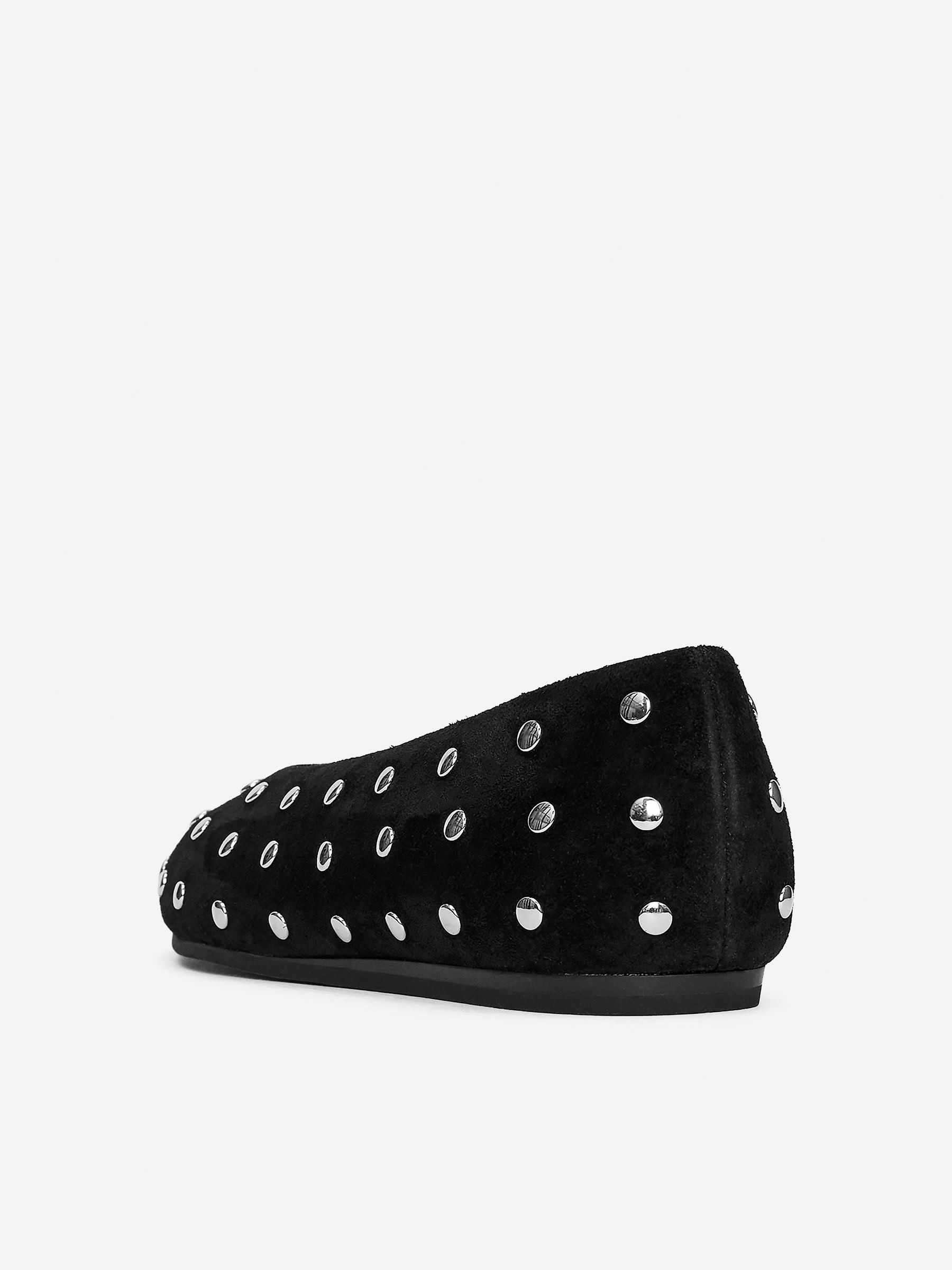 Studded Suede Ballet Flats - Black - Women - StillMedia/DescriptiveStillLife - 6